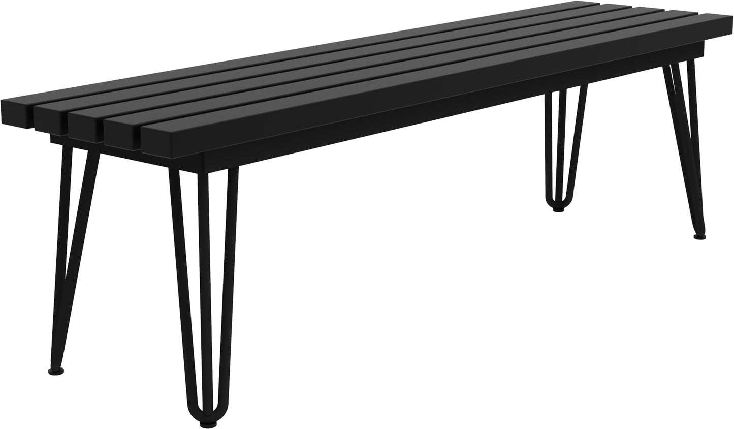 Seaside Casual Recycled Plastic HIP Hairpin Bench - LEAD TIME TO SHIP 2 TO 4 WEEKS