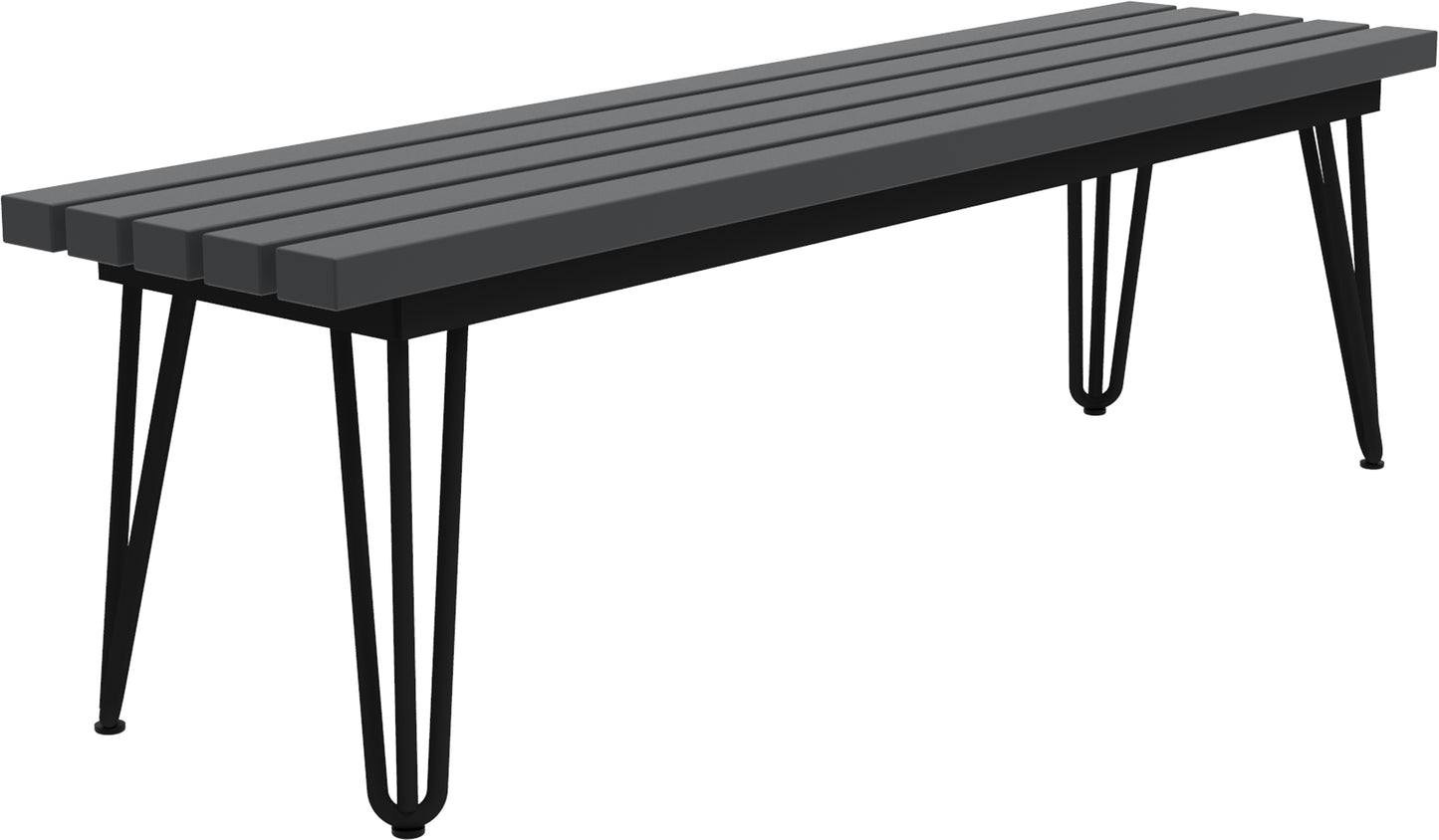 Seaside Casual Recycled Plastic HIP Hairpin Bench - LEAD TIME TO SHIP 2 TO 4 WEEKS