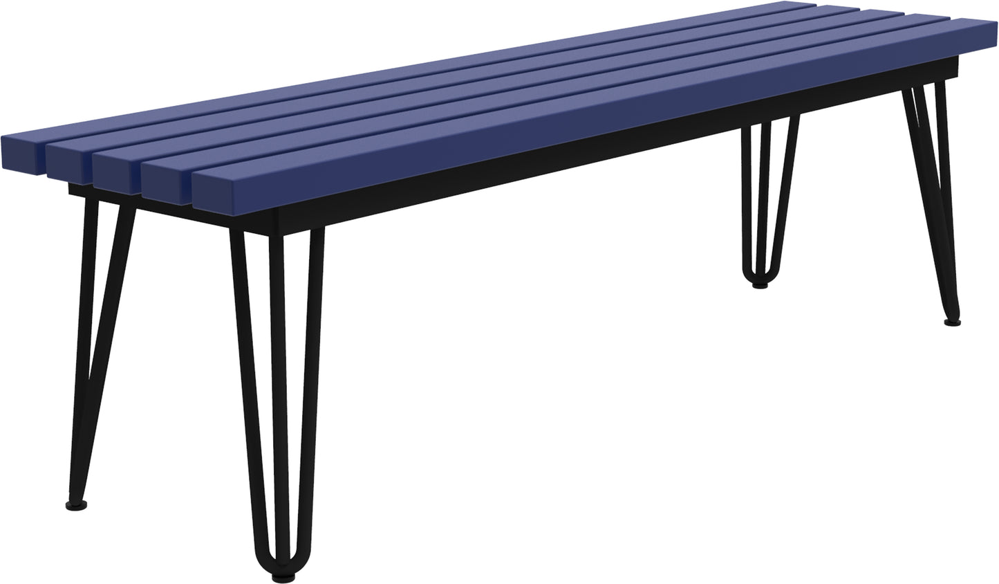 Seaside Casual Recycled Plastic HIP Hairpin Bench - LEAD TIME TO SHIP 2 TO 4 WEEKS