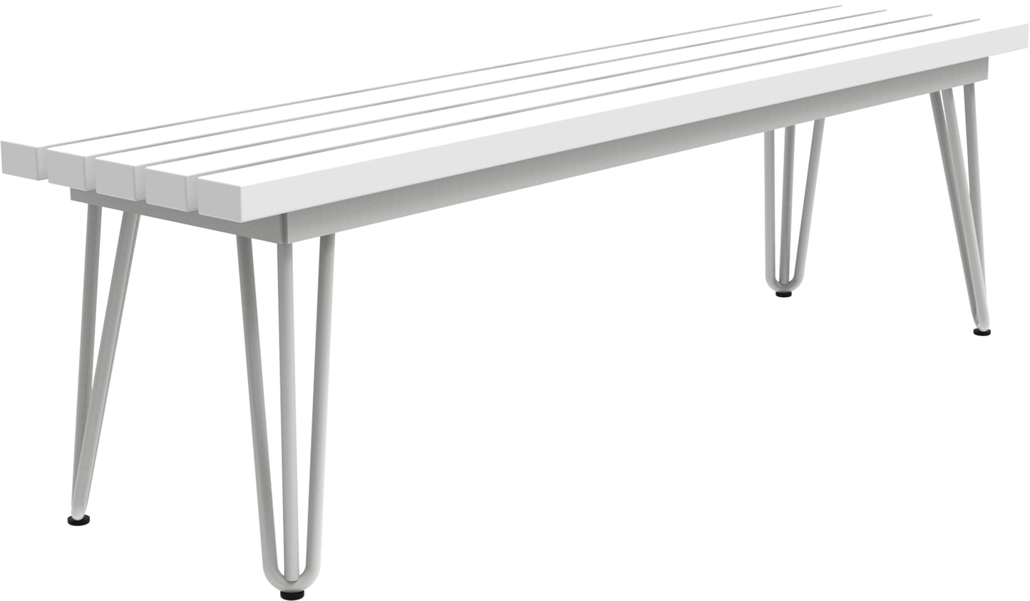Seaside Casual Recycled Plastic HIP Hairpin Bench - LEAD TIME TO SHIP 2 TO 4 WEEKS