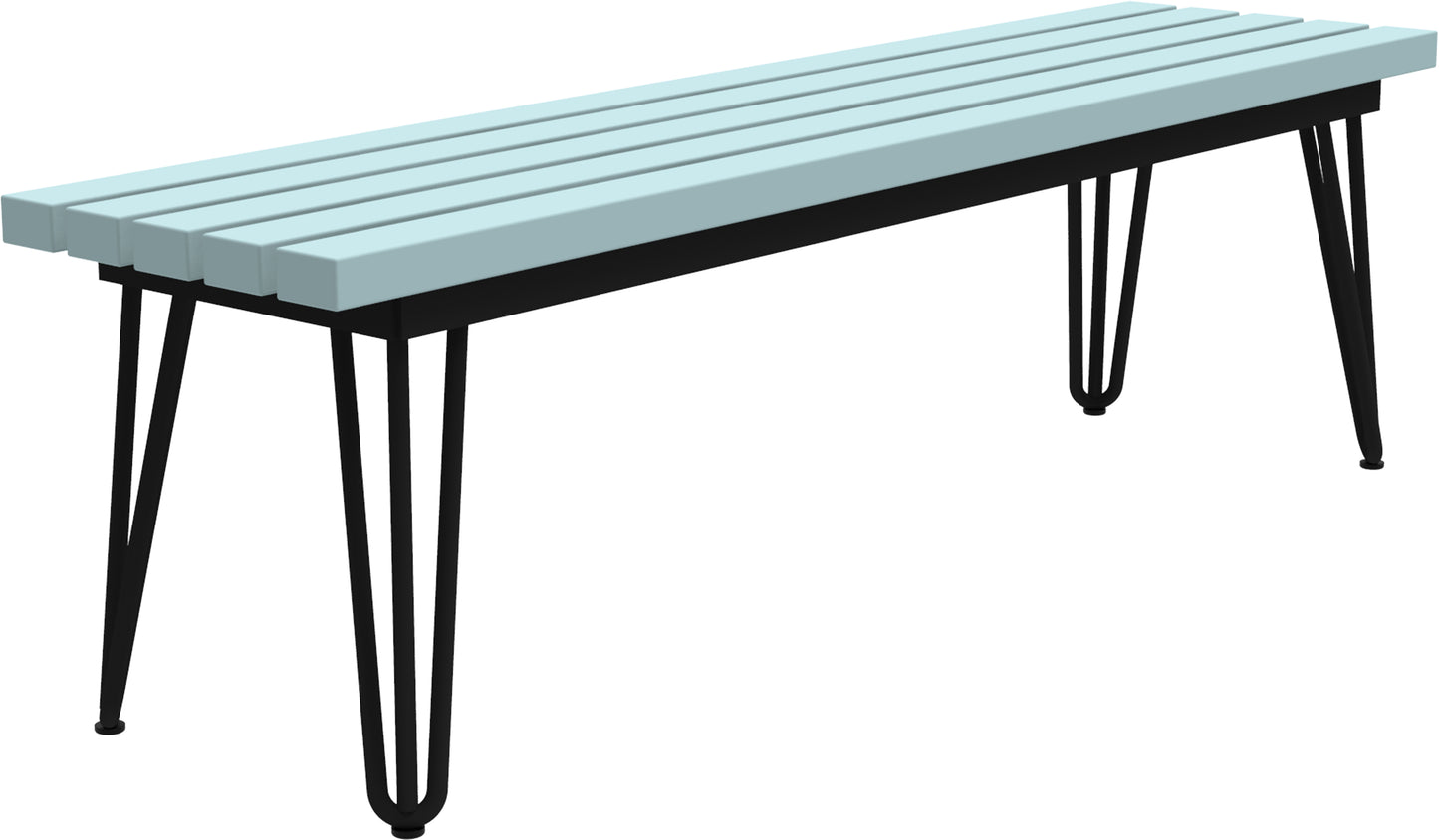Seaside Casual Recycled Plastic HIP Hairpin Bench - LEAD TIME TO SHIP 2 TO 4 WEEKS