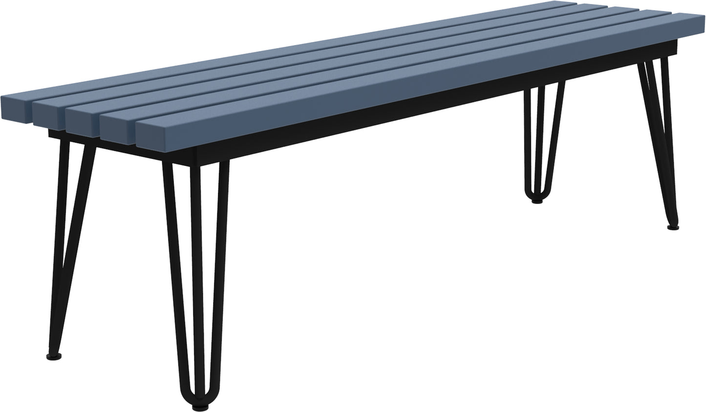 Seaside Casual Recycled Plastic HIP Hairpin Bench - LEAD TIME TO SHIP 2 TO 4 WEEKS