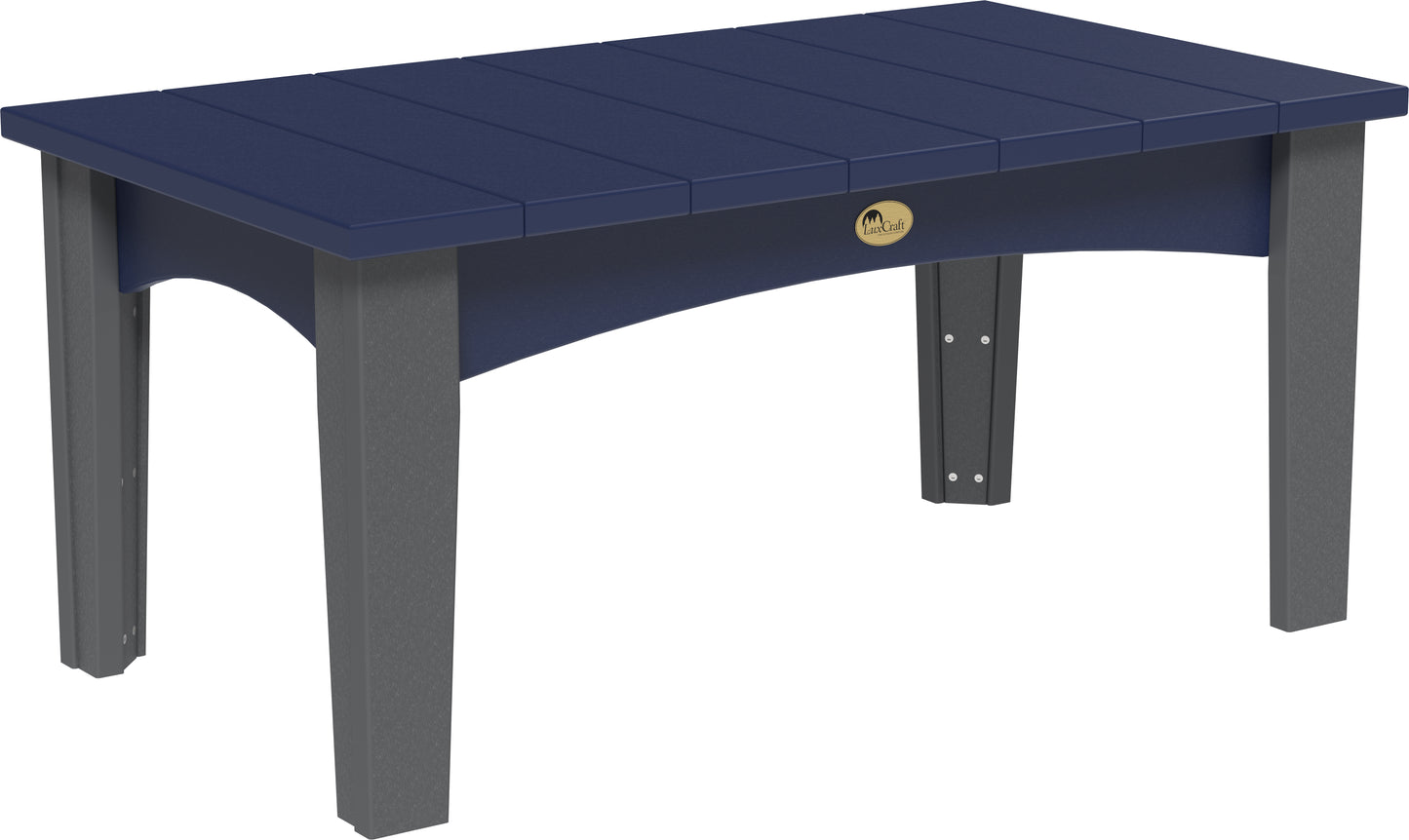 LuxCraft Recycled Plastic Island Coffee Table - LEAD TIME TO SHIP 3 TO 4 WEEKS