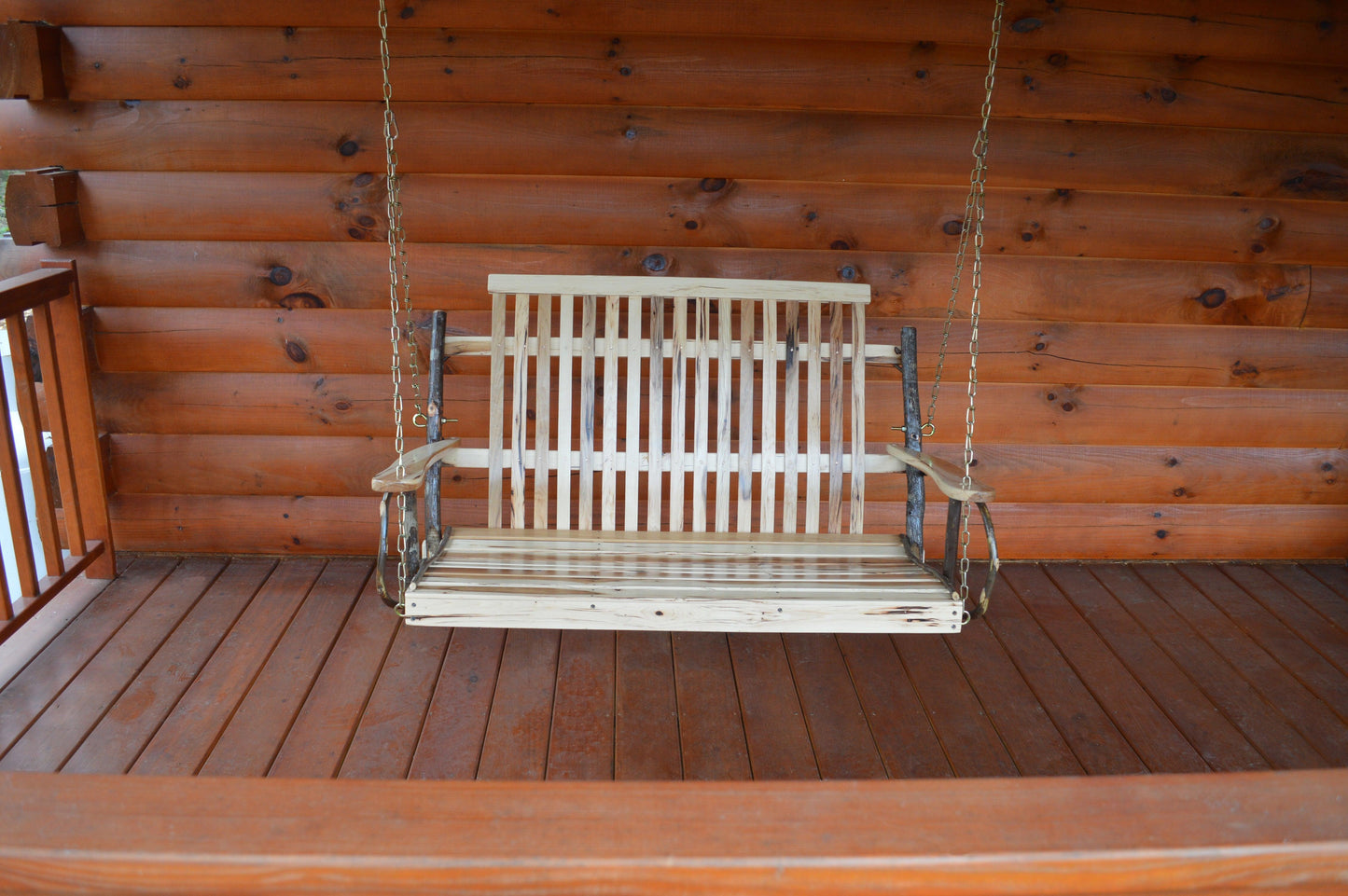 A&L Furniture Co. Timberlux Rustic Hickory 4' Porch Swing - LEAD TIME TO SHIP 10 BUSINESS DAYS