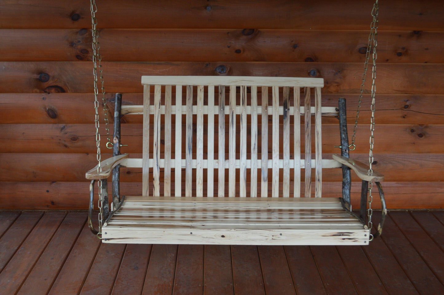 A&L Furniture Co. Timberlux Rustic Hickory 4' Porch Swing - LEAD TIME TO SHIP 10 BUSINESS DAYS