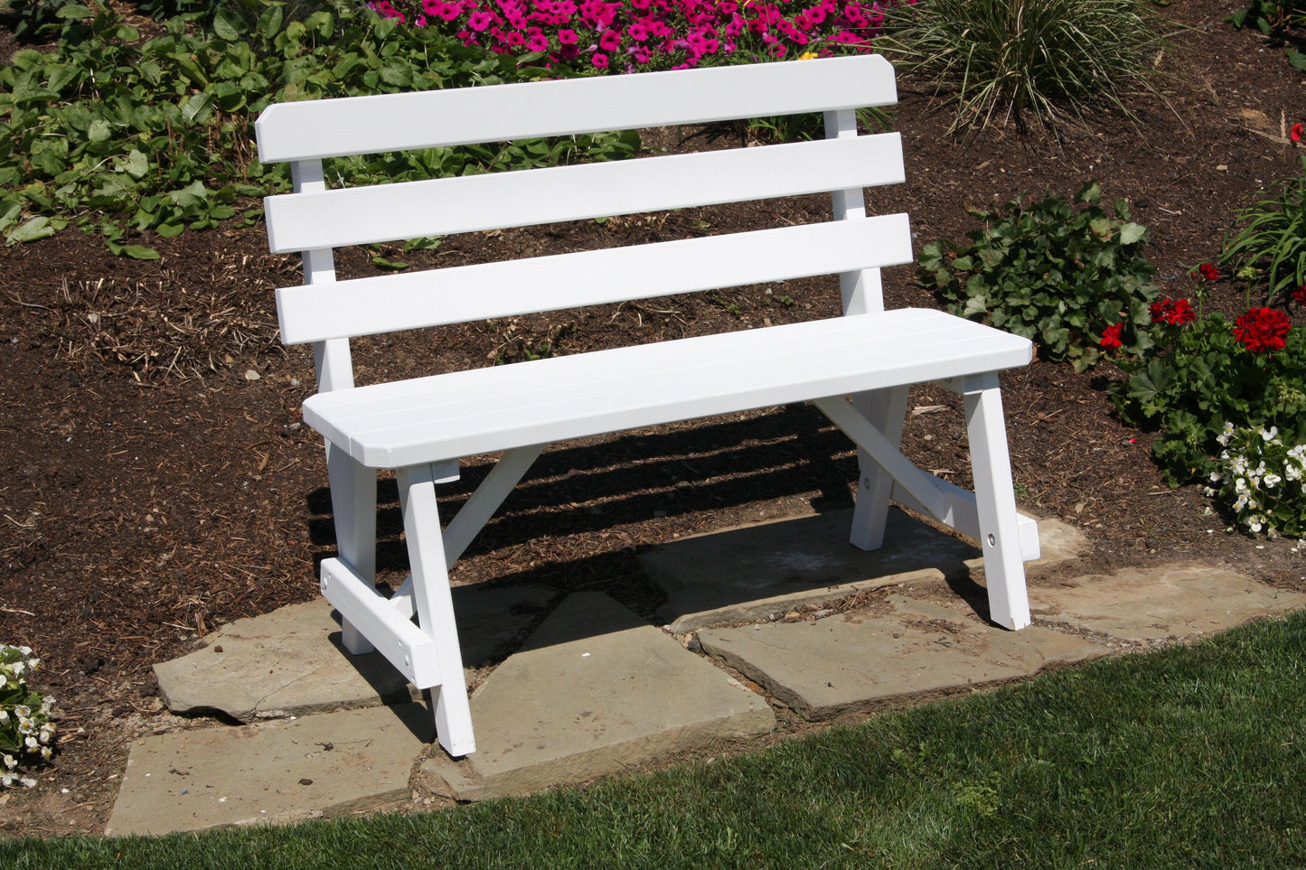 A&L Furniture Co. Yellow Pine 44" Traditional Backed Bench Only - LEAD TIME TO SHIP 10 BUSINESS DAYS
