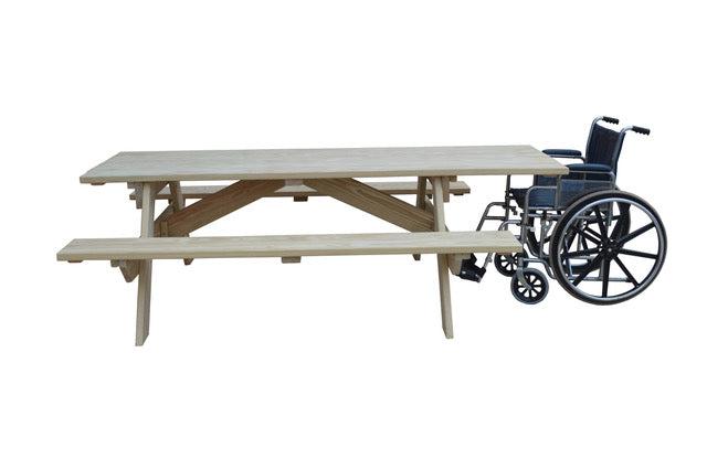 A&L Furniture Co. Heavy Duty ADA Compliant Commercial Pressure Treated Pine Park Picnic Table  - LEAD TIME TO SHIP 10 BUSINESS DAYS