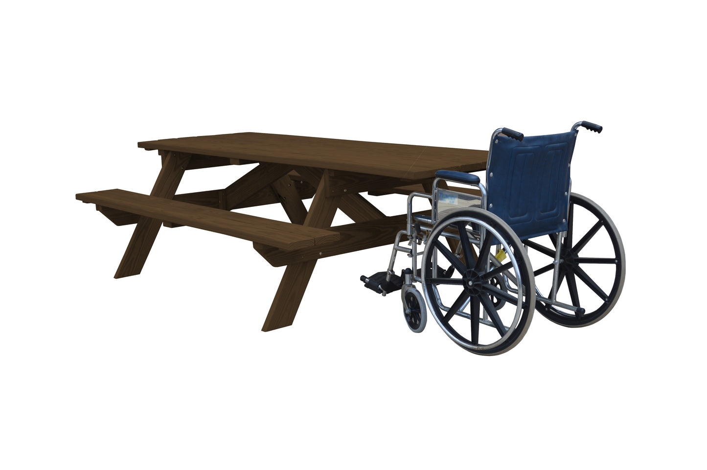 A&L Furniture Co. Heavy Duty ADA Compliant Commercial Pressure Treated Pine Park Picnic Table  - LEAD TIME TO SHIP 10 BUSINESS DAYS