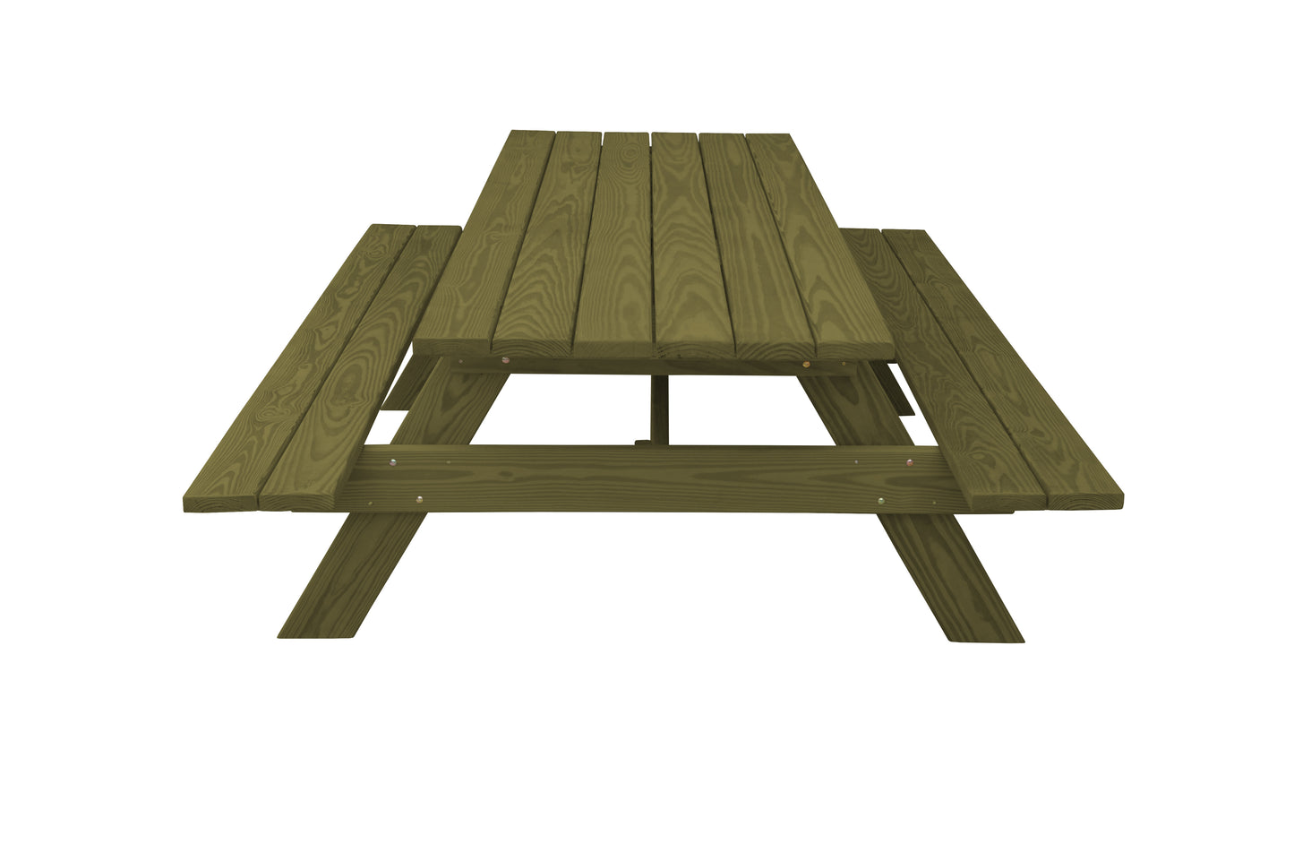 A&L Furniture Co. Pressure Treated Pine 8' Heavy Duty Park Picnic Table - Specify for FREE 2" Umbrella Hole - LEAD TIME TO SHIP 10 BUSINESS DAYS