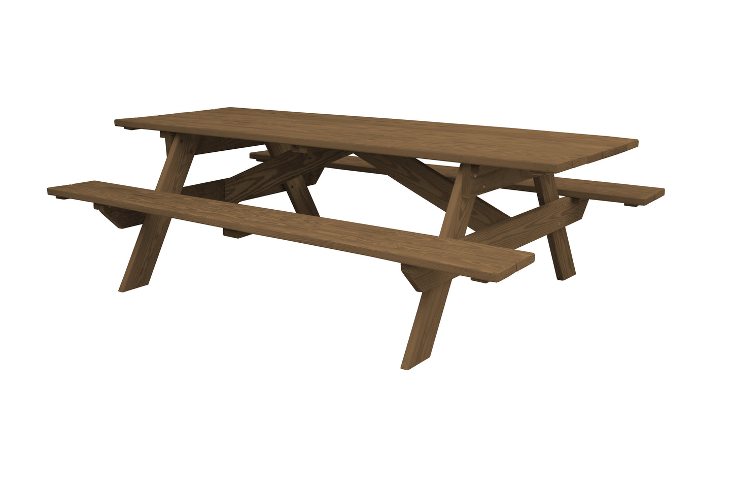 A&L Furniture Co. Pressure Treated Pine 8' Heavy Duty Park Picnic Table - Specify for FREE 2" Umbrella Hole - LEAD TIME TO SHIP 10 BUSINESS DAYS