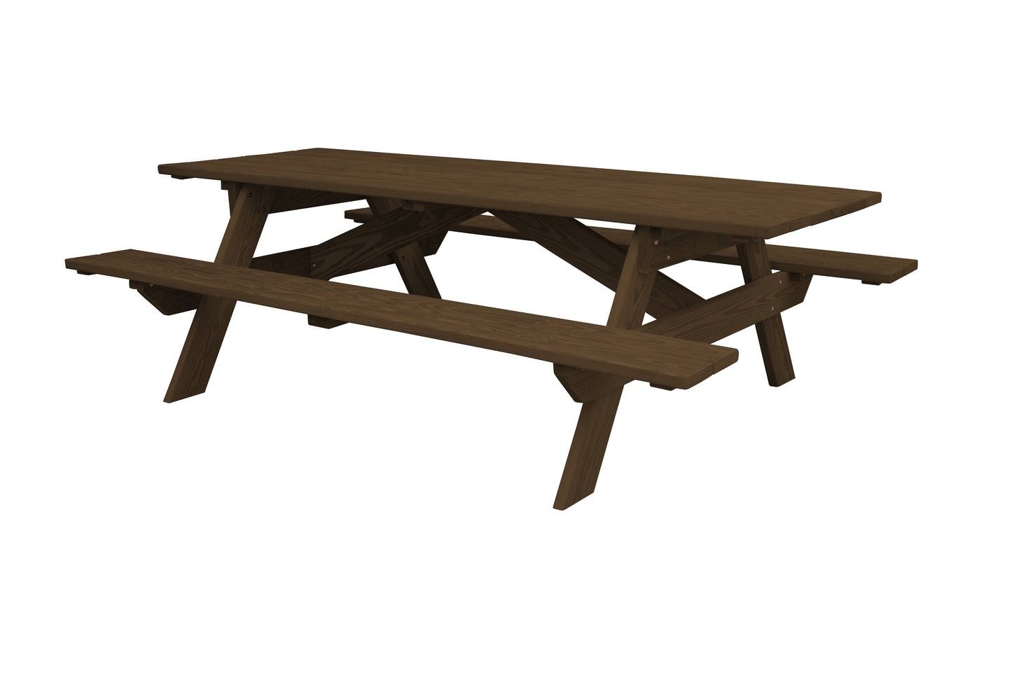 A&L Furniture Co. Pressure Treated Pine 8' Heavy Duty Park Picnic Table - Specify for FREE 2" Umbrella Hole - LEAD TIME TO SHIP 10 BUSINESS DAYS