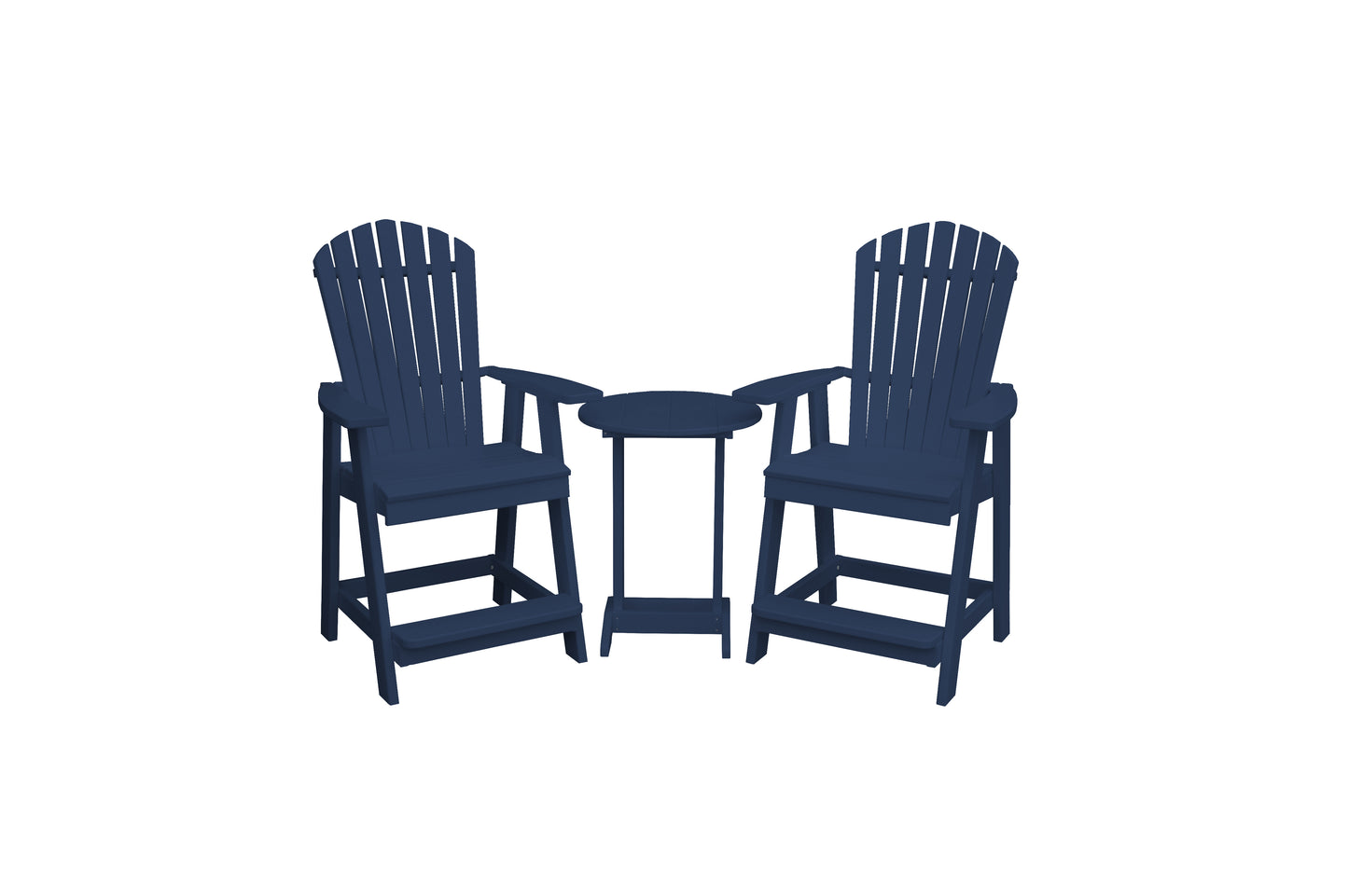 Bryton Park Poly Furniture Recycled Plastic Fanback Balcony Chair (Counter Height) - LEAD TIME TO SHIP 10 BUSINESS DAYS