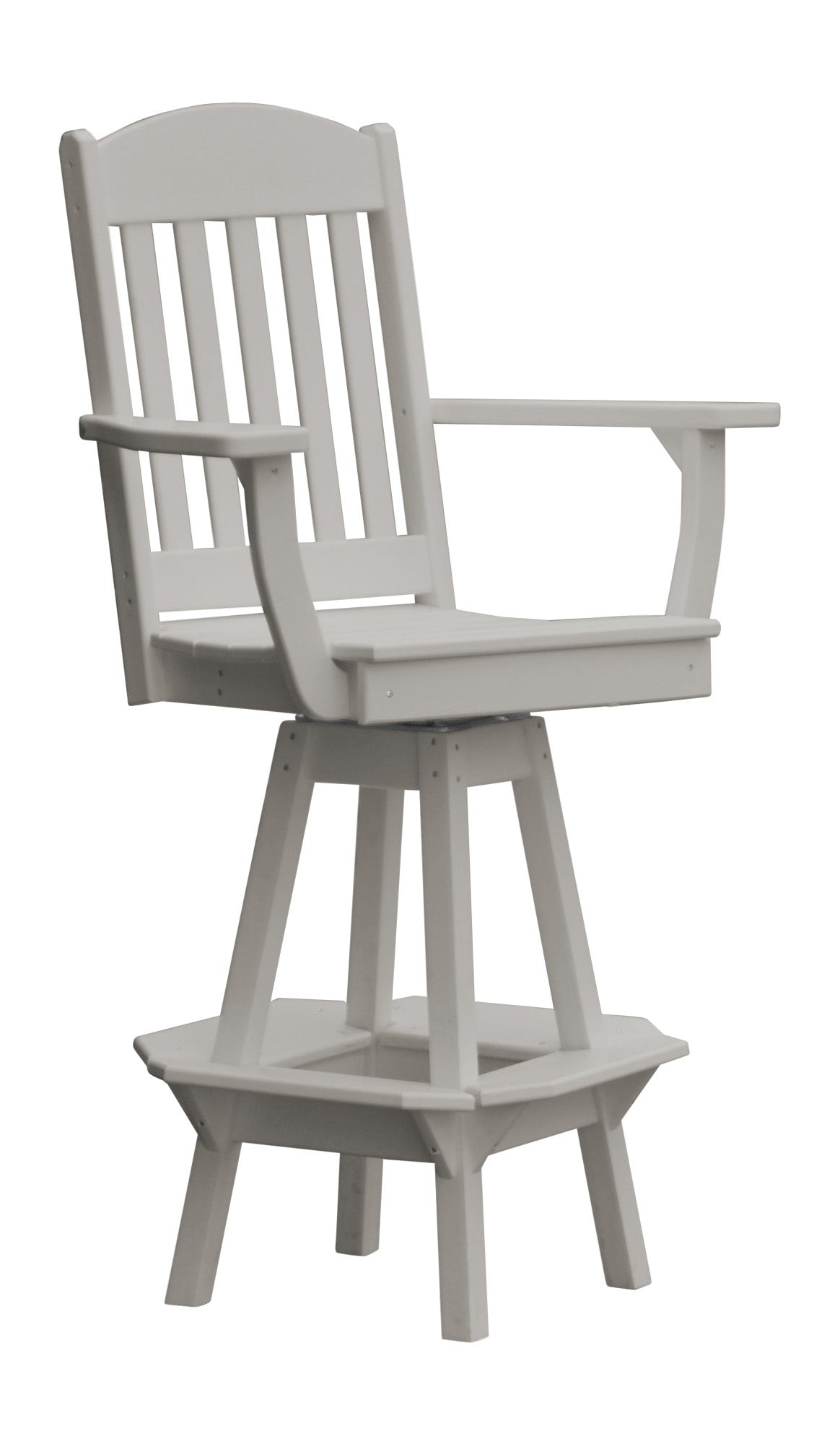 Bryton Park Poly Furniture Recycled Plastic Classic Swivel Counter Chair w/ Arms (COUNTER HEIGHT) - LEAD TIME TO SHIP 10 BUSINESS DAYS