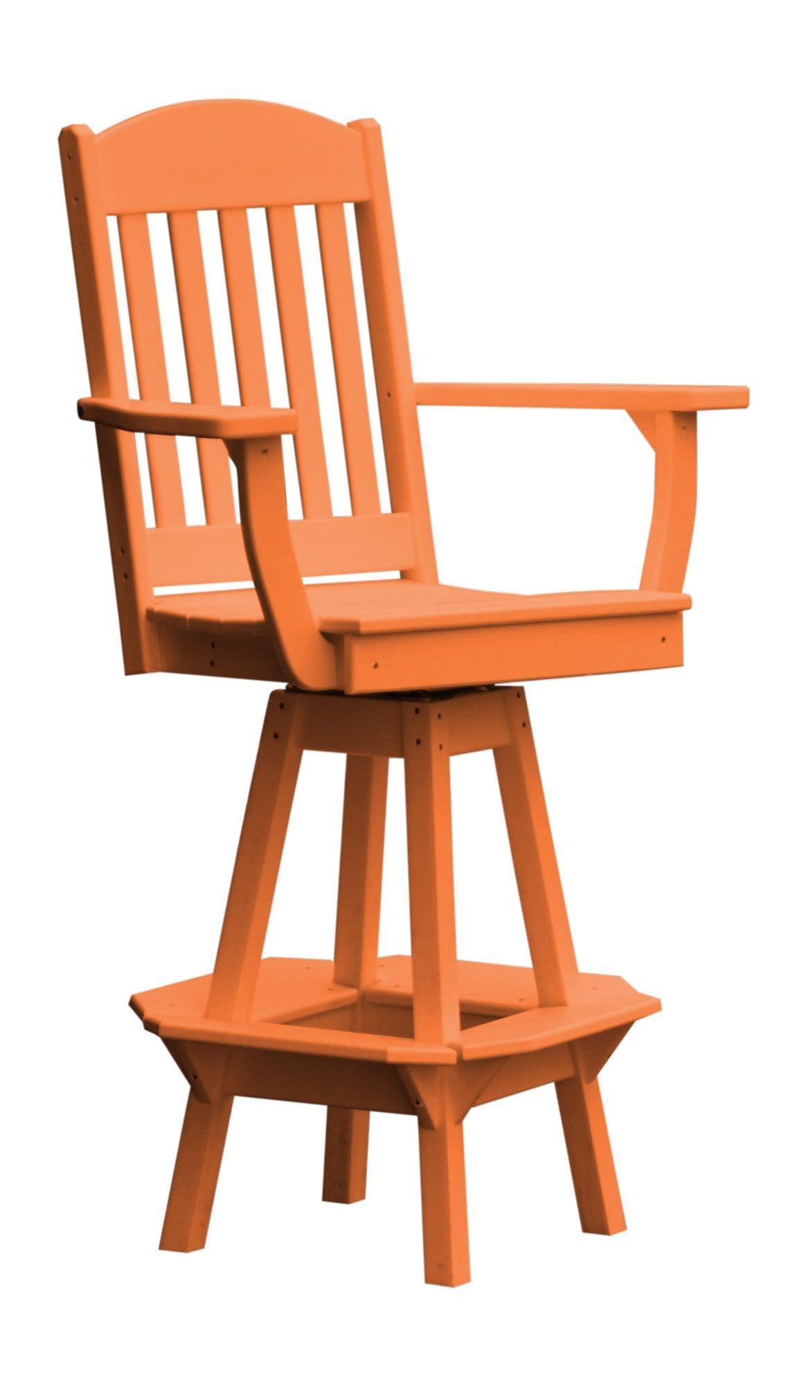 Bryton Park Poly Furniture Recycled Plastic Classic Swivel Counter Chair w/ Arms (COUNTER HEIGHT) - LEAD TIME TO SHIP 10 BUSINESS DAYS