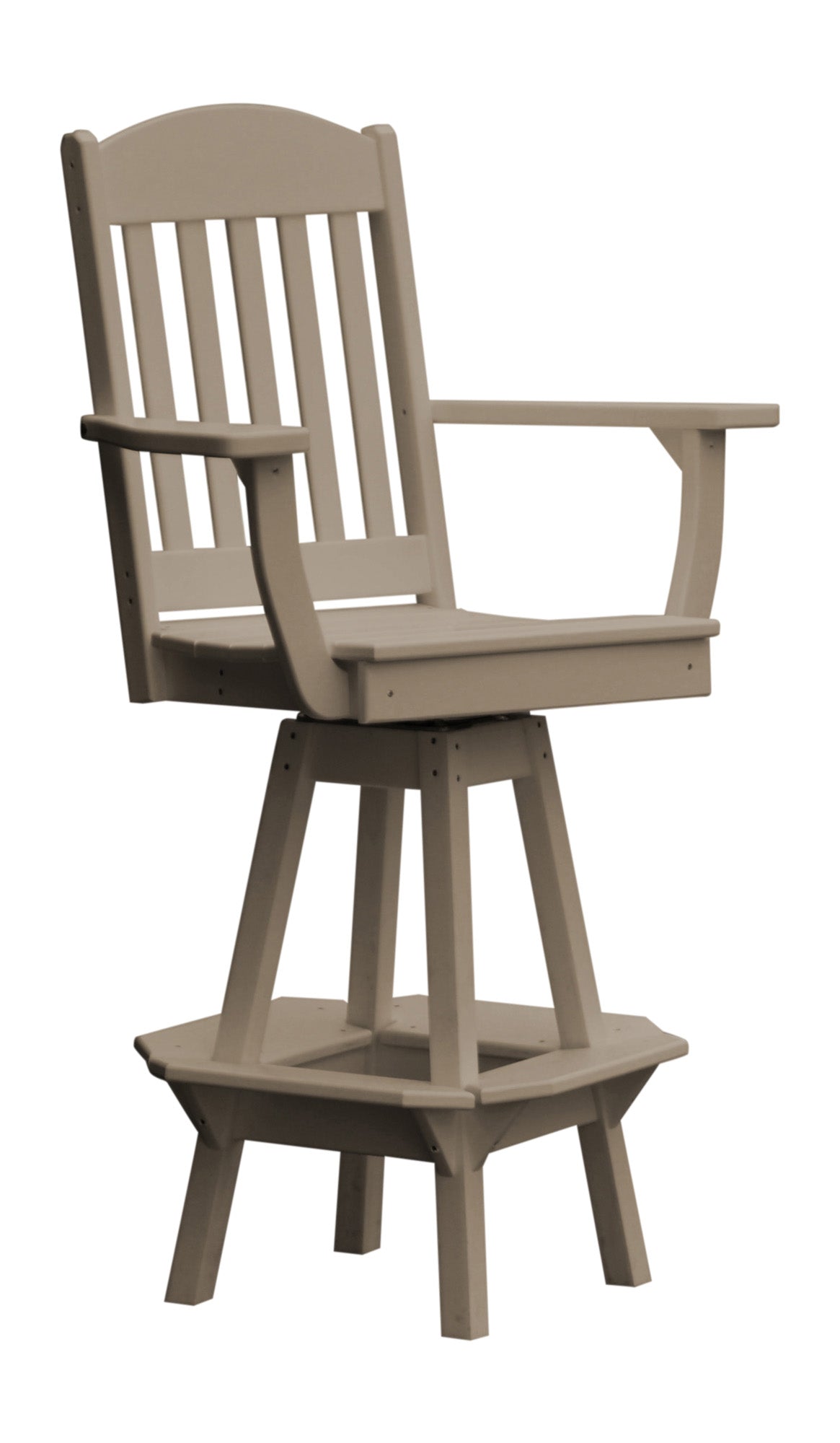 Bryton Park Poly Furniture Recycled Plastic Classic Swivel Counter Chair w/ Arms (COUNTER HEIGHT) - LEAD TIME TO SHIP 10 BUSINESS DAYS