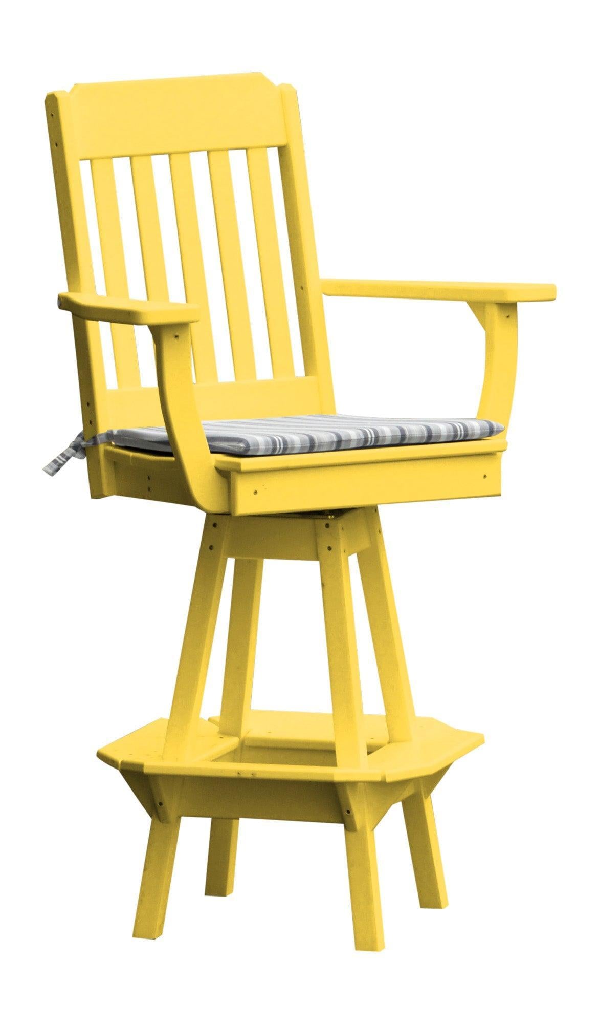 Bryton Park Poly Furniture Traditional Swivel Counter Chair w/ Arms (COUNTER HEIGHT) - LEAD TIME TO SHIP 10 BUSINESS DAYS