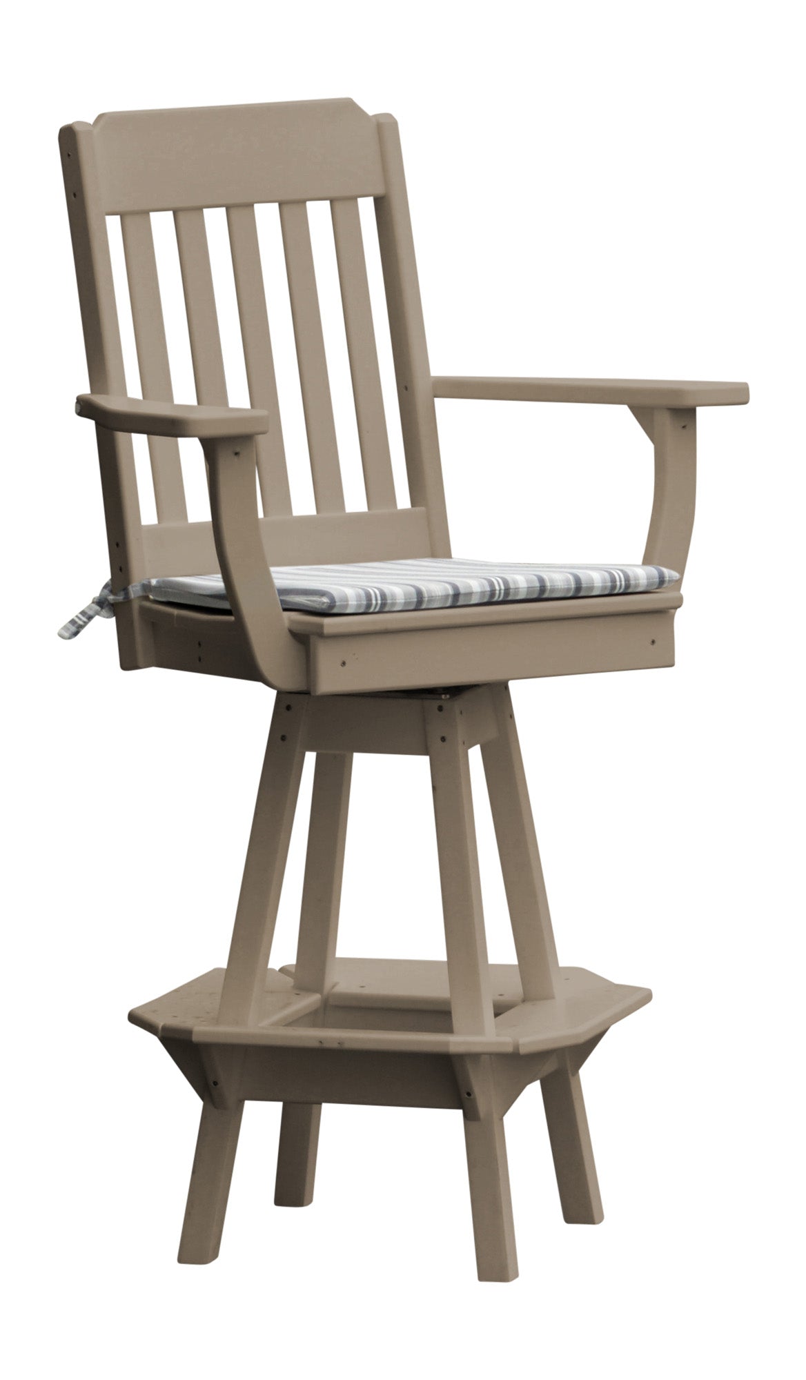 Bryton Park Poly Furniture Traditional Swivel Counter Chair w/ Arms (COUNTER HEIGHT) - LEAD TIME TO SHIP 10 BUSINESS DAYS