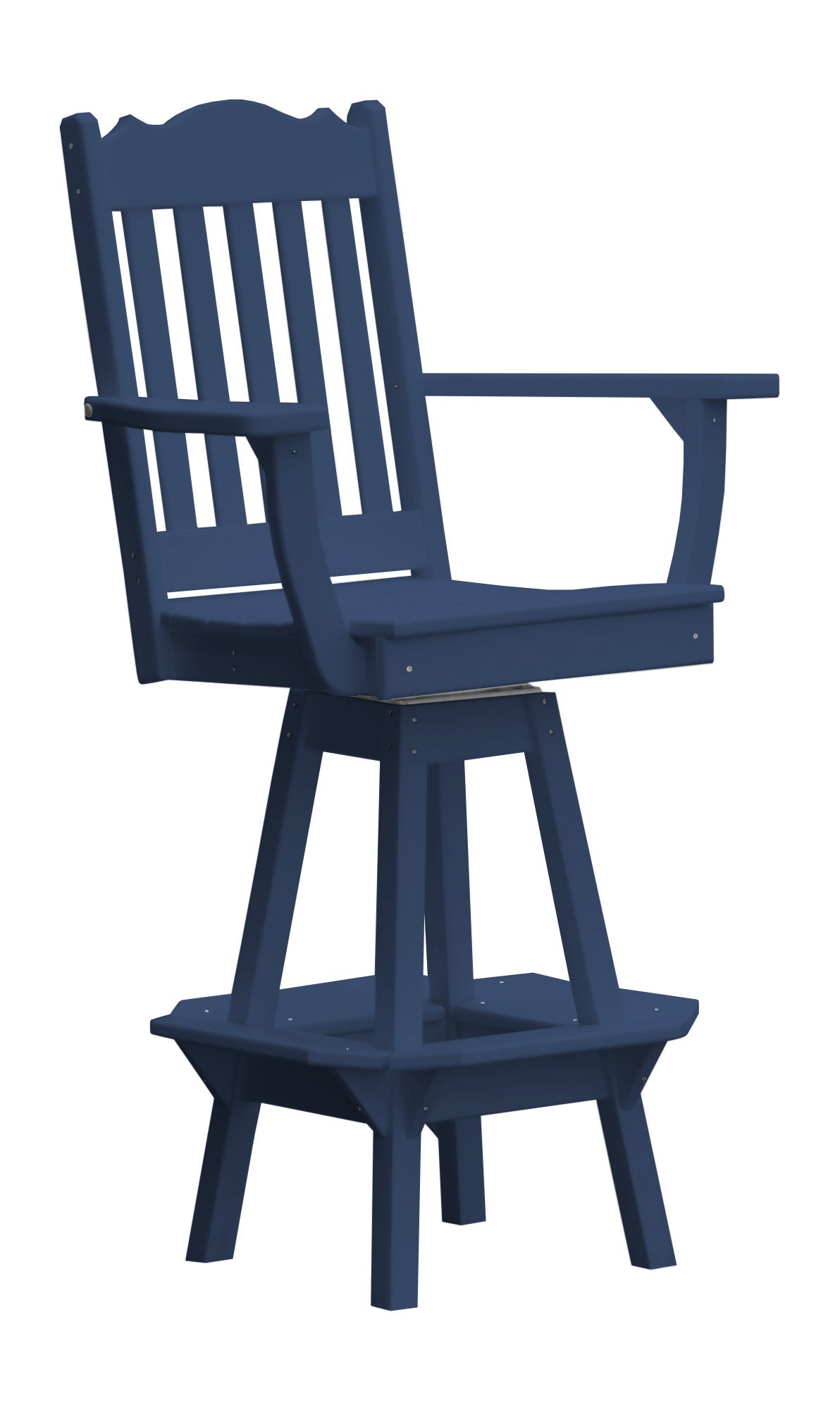 Bryton Park Poly Furniture Recycled Plastic Royal Swivel Bar Chair w/ Arms (BAR HEIGHT) - LEAD TIME TO SHIP 10 BUSINESS DAYS
