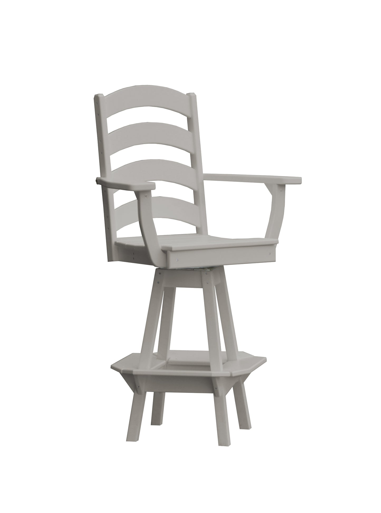Bryton Park Poly Furniture Recycled Plastic Ladderback Swivel Bar Chair with Arms (BAR HEIGHT) - LEAD TIME TO SHIP 10 BUSINESS DAYS