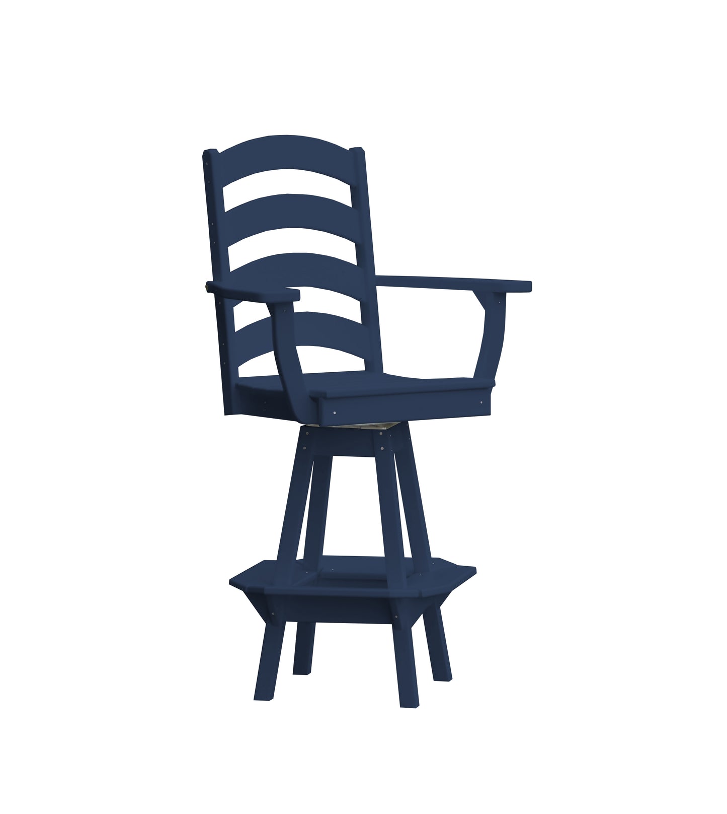 Bryton Park Poly Furniture Recycled Plastic Ladderback Swivel Bar Chair with Arms (BAR HEIGHT) - LEAD TIME TO SHIP 10 BUSINESS DAYS