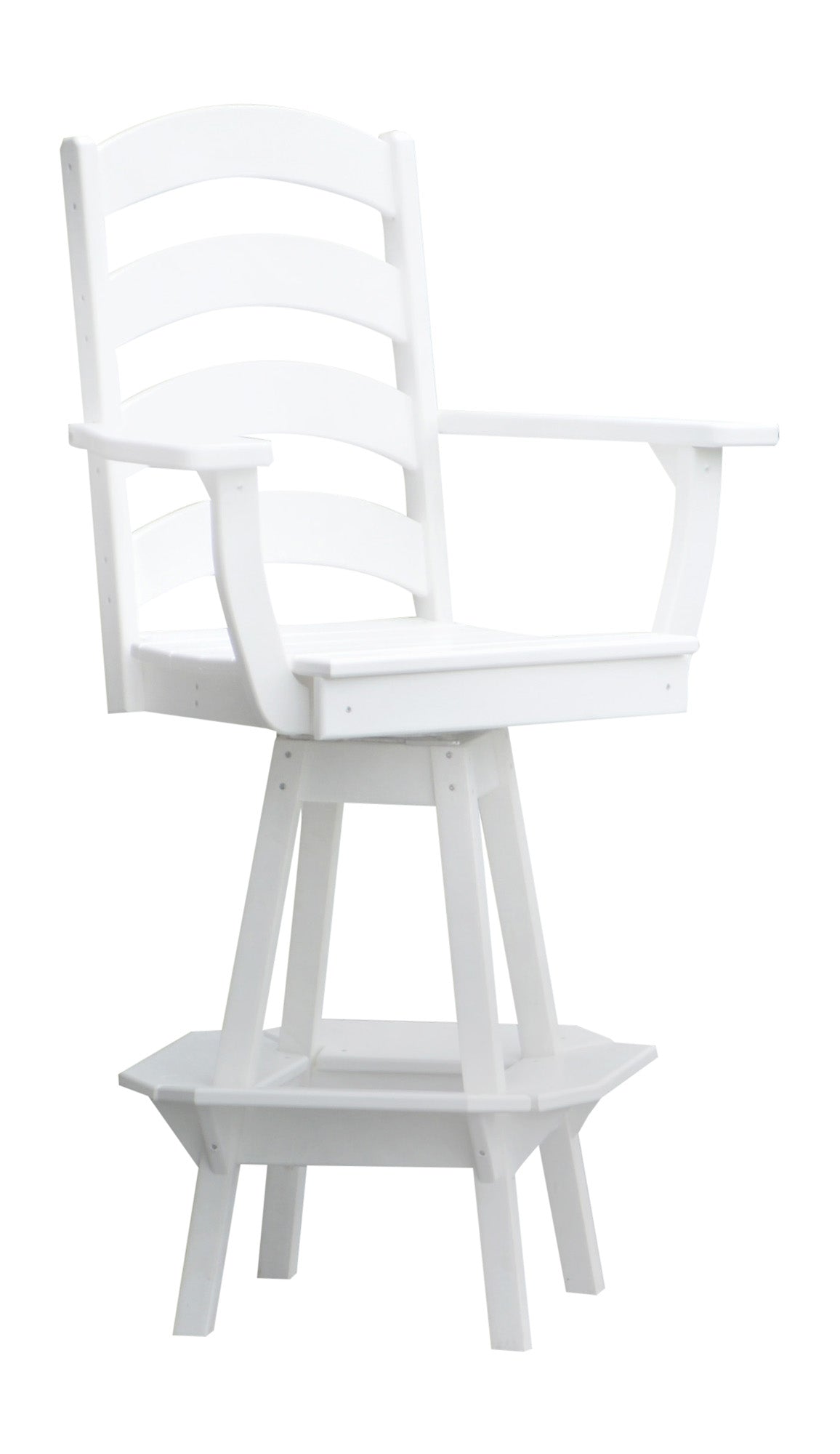 Bryton Park Poly Furniture Recycled Plastic Ladderback Swivel Counter Chair w/ Arms (COUNTER HEIGHT) - LEAD TIME TO SHIP 10 BUSINESS DAYS