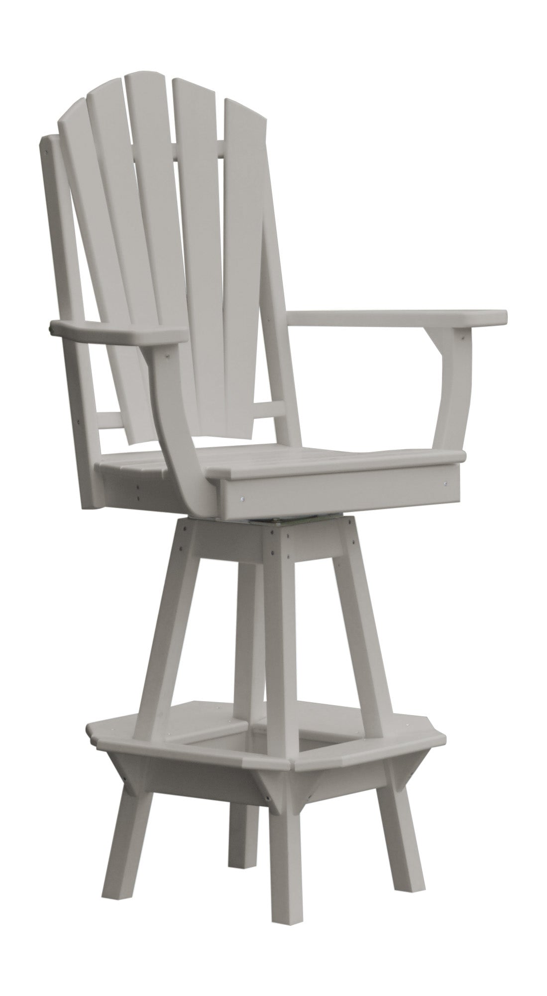 Bryton Park Poly Furniture Recycled Plastic Adirondack Swivel Bar Chair w/Arms (BAR HEIGHT) - LEAD TIME TO SHIP 10 BUSINESS DAYS