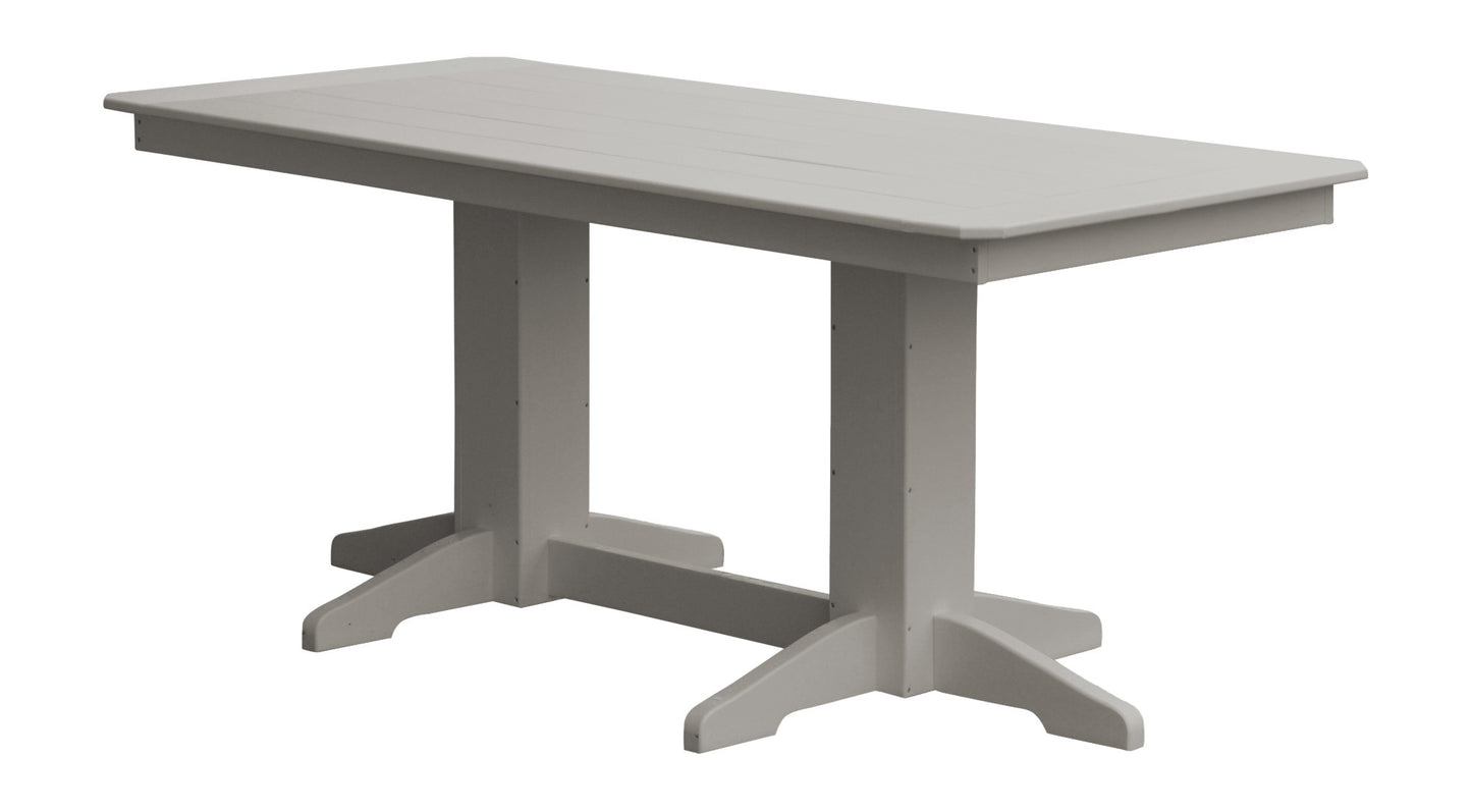 Bryton Park Poly Furniture Recycled Plastic 6ft Dining Table with Traditional Dining Chairs 7 Piece Set - LEAD TIME TO SHIP 2 WEEKS OR LESS
