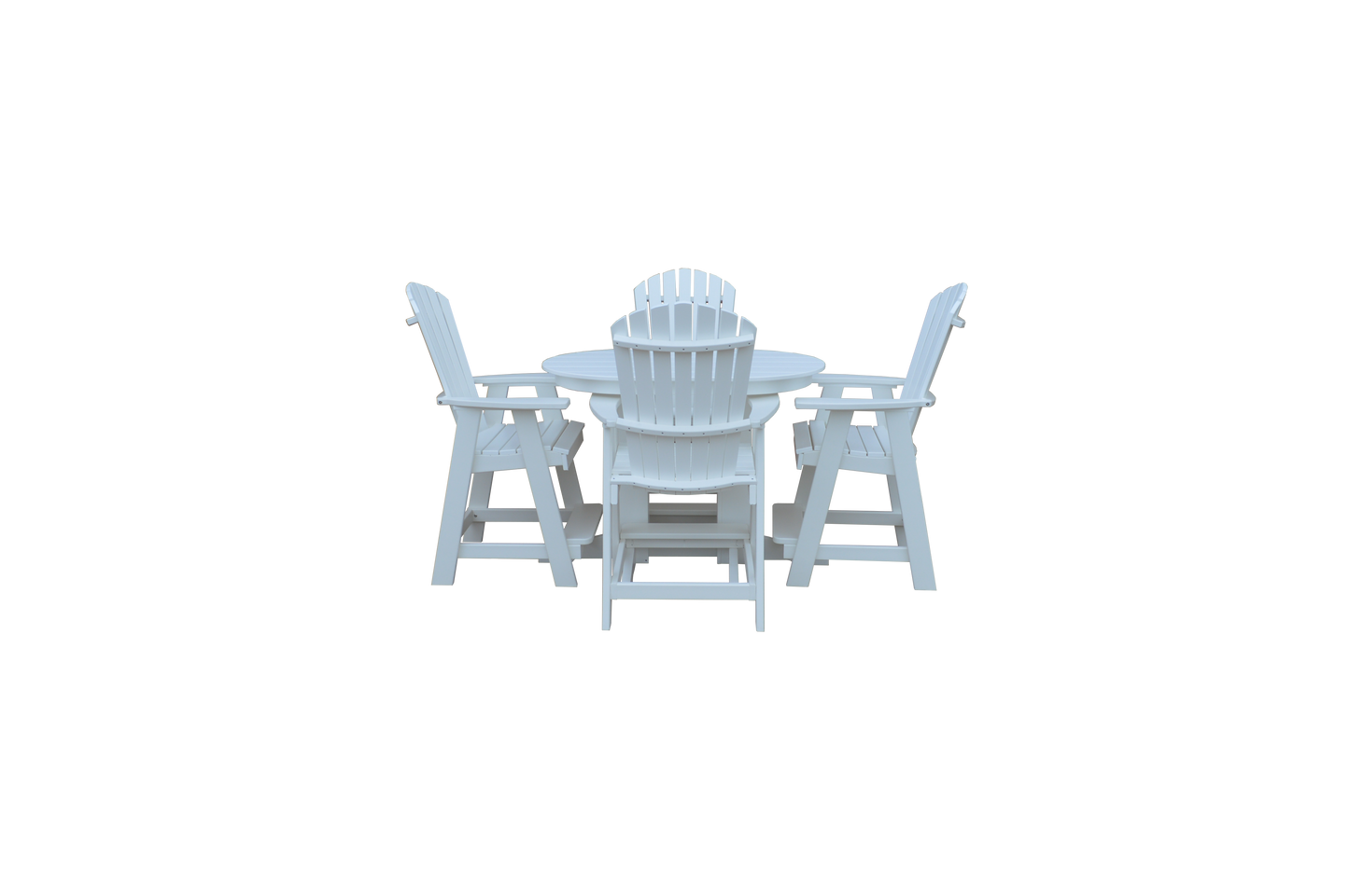 Bryton Park Poly Furniture Recycled 4' Oval Table with Fanback Balcony Chairs 5 Piece Set (Counter Height) - LEAD TIME TO SHIP 10 BUSINESS DAYS