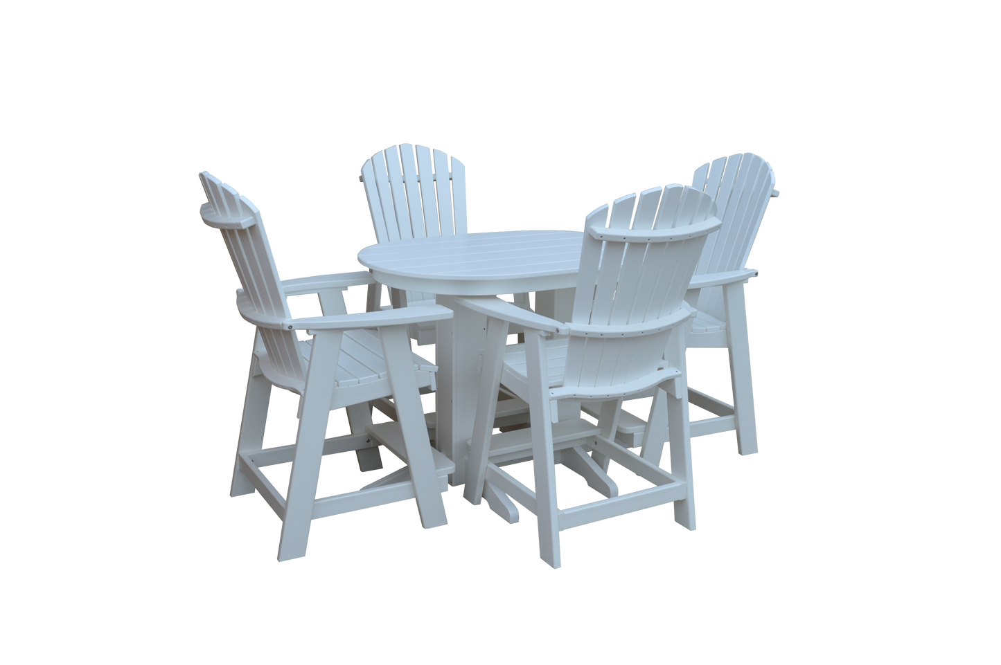 Bryton Park Poly Furniture Recycled 4' Oval Table with Fanback Balcony Chairs 5 Piece Set (Counter Height) - LEAD TIME TO SHIP 10 BUSINESS DAYS