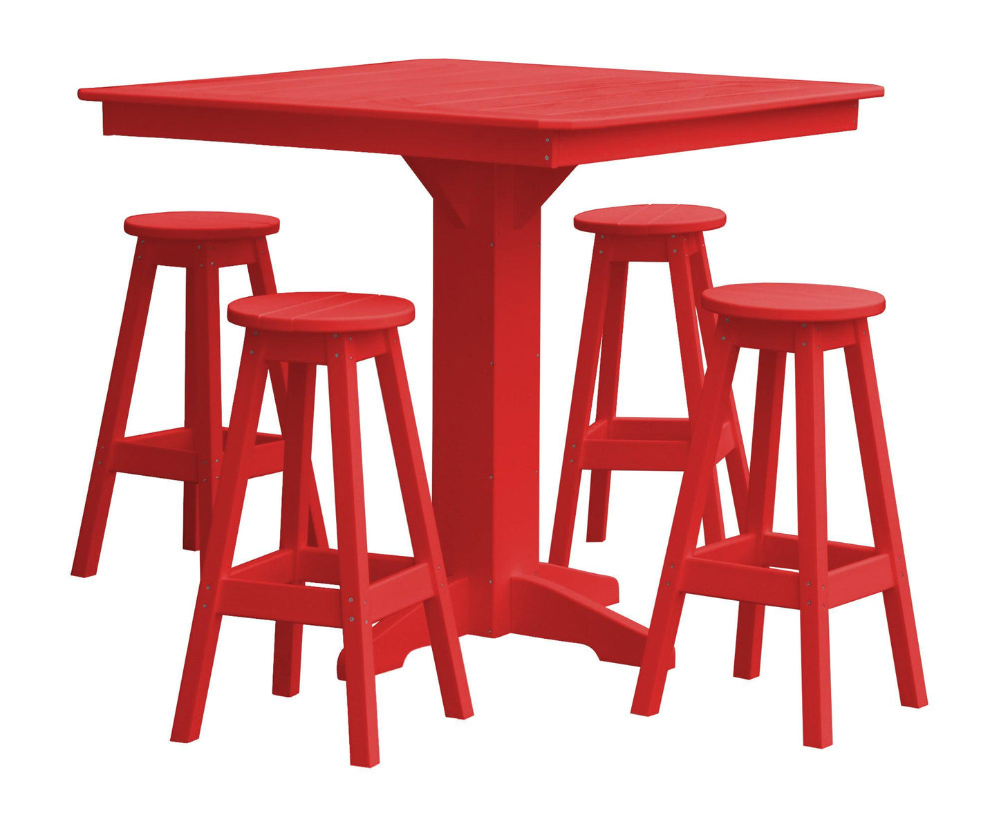Bryton Park Poly Furniture Recycled Plastic 5 Piece Bar Height Square Table Set - LEAD TIME TO SHIP 10 BUSINESS DAYS