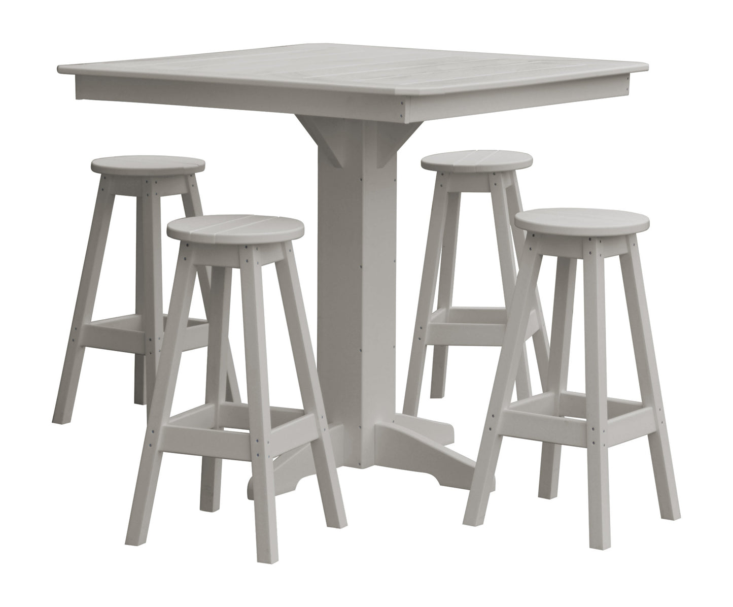 Bryton Park Poly Furniture Recycled Plastic 5 Piece Bar Height Square Table Set - LEAD TIME TO SHIP 10 BUSINESS DAYS