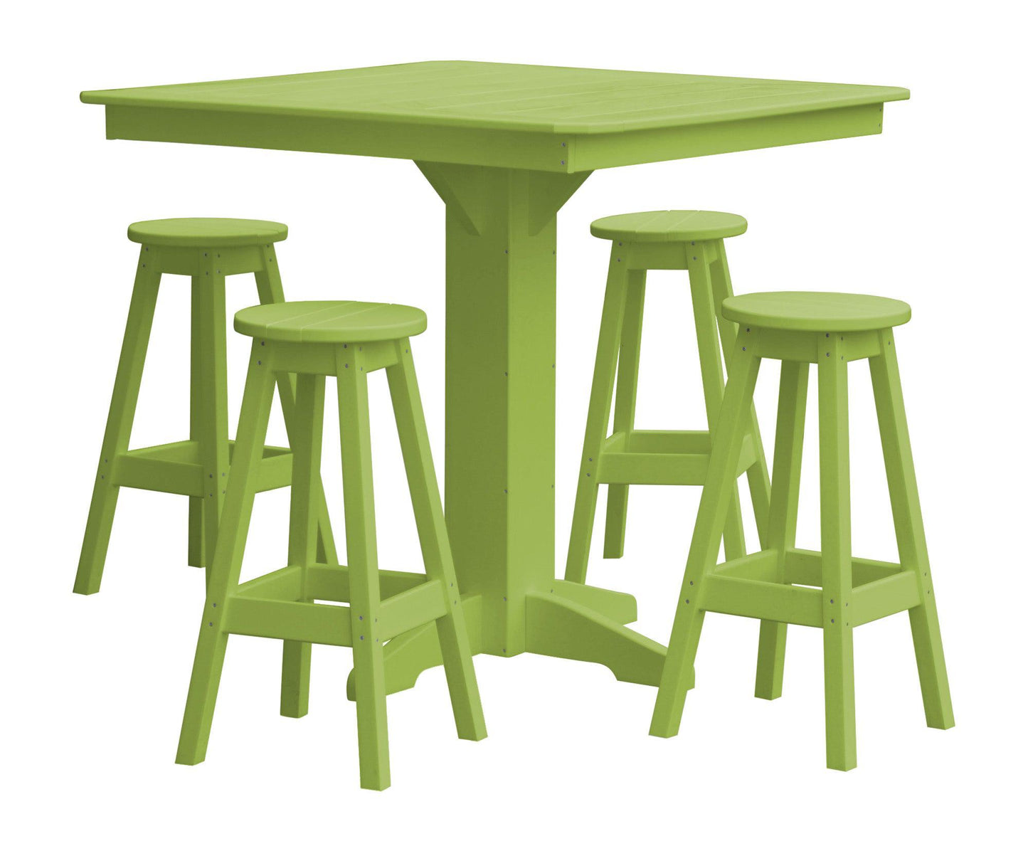 Bryton Park Poly Furniture Recycled Plastic 5 Piece Bar Height Square Table Set - LEAD TIME TO SHIP 10 BUSINESS DAYS