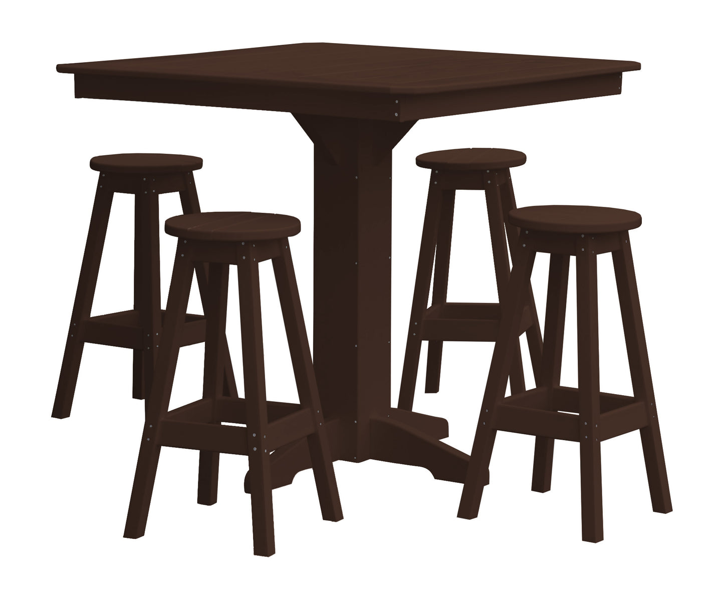 Bryton Park Poly Furniture Recycled Plastic 5 Piece Bar Height Square Table Set - LEAD TIME TO SHIP 10 BUSINESS DAYS