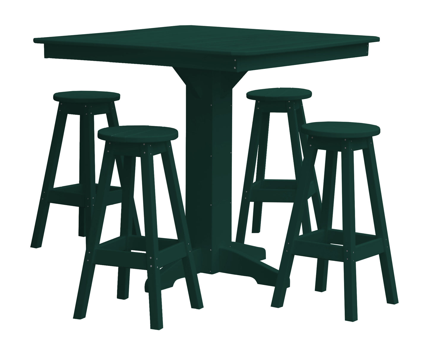 Bryton Park Poly Furniture Recycled Plastic 5 Piece Bar Height Square Table Set - LEAD TIME TO SHIP 10 BUSINESS DAYS
