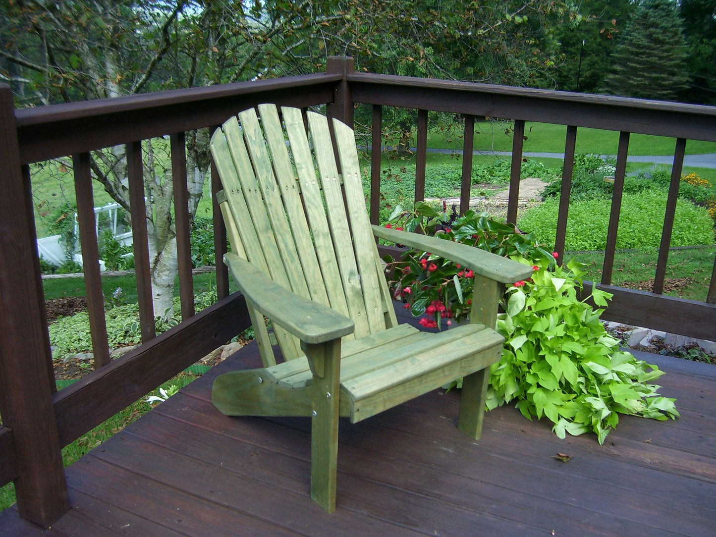 A&L Furniture Co. Amish Made Pressure Treated Fanback Adirondack Chair - LEAD TIME TO SHIP 10 BUSINESS DAYS