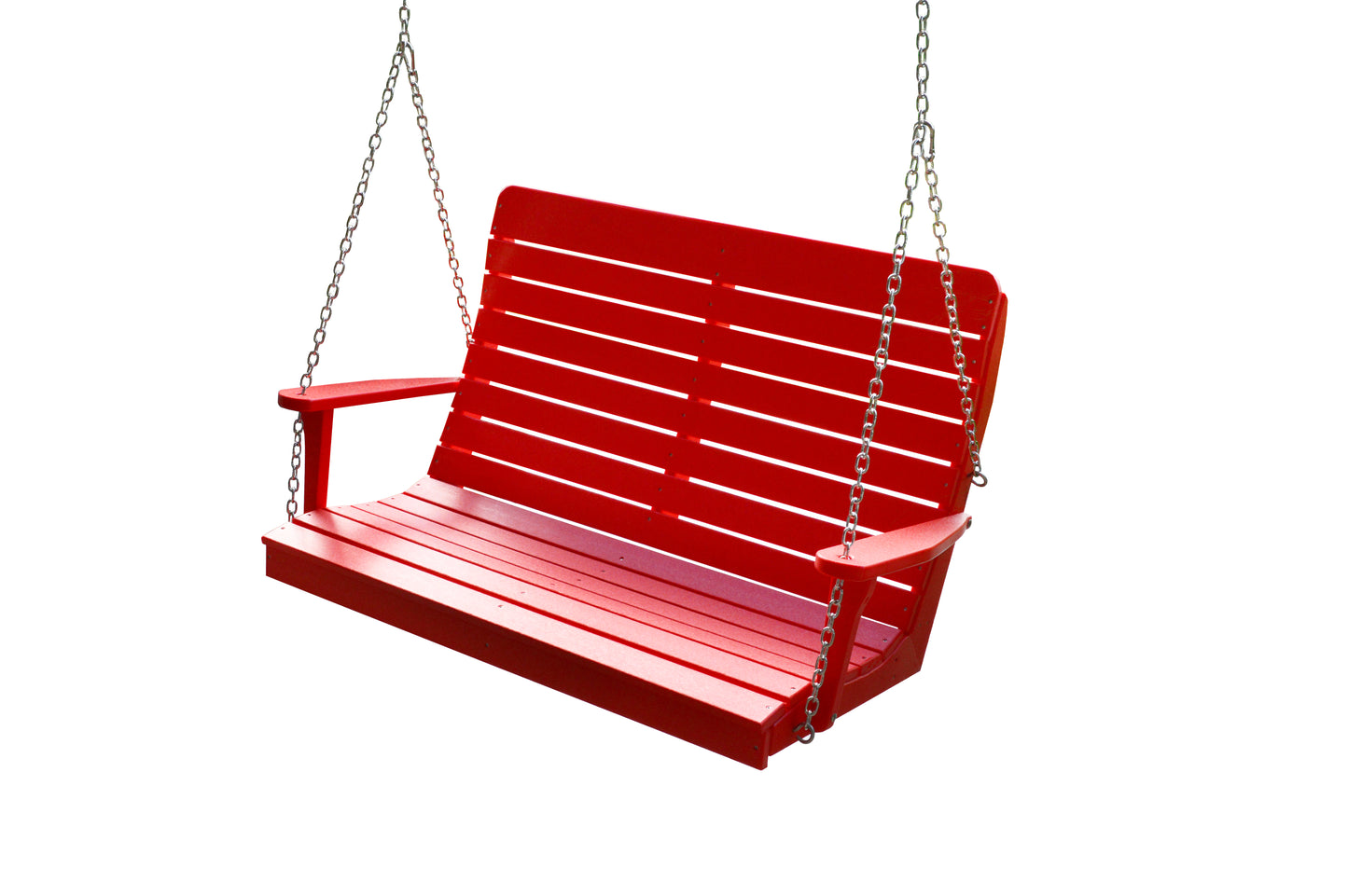 Bryton Park Poly Furniture Recycled Plastic 4' High Back Winston Porch Swing - LEAD TIME TO SHIP 10 BUSINESS DAYS