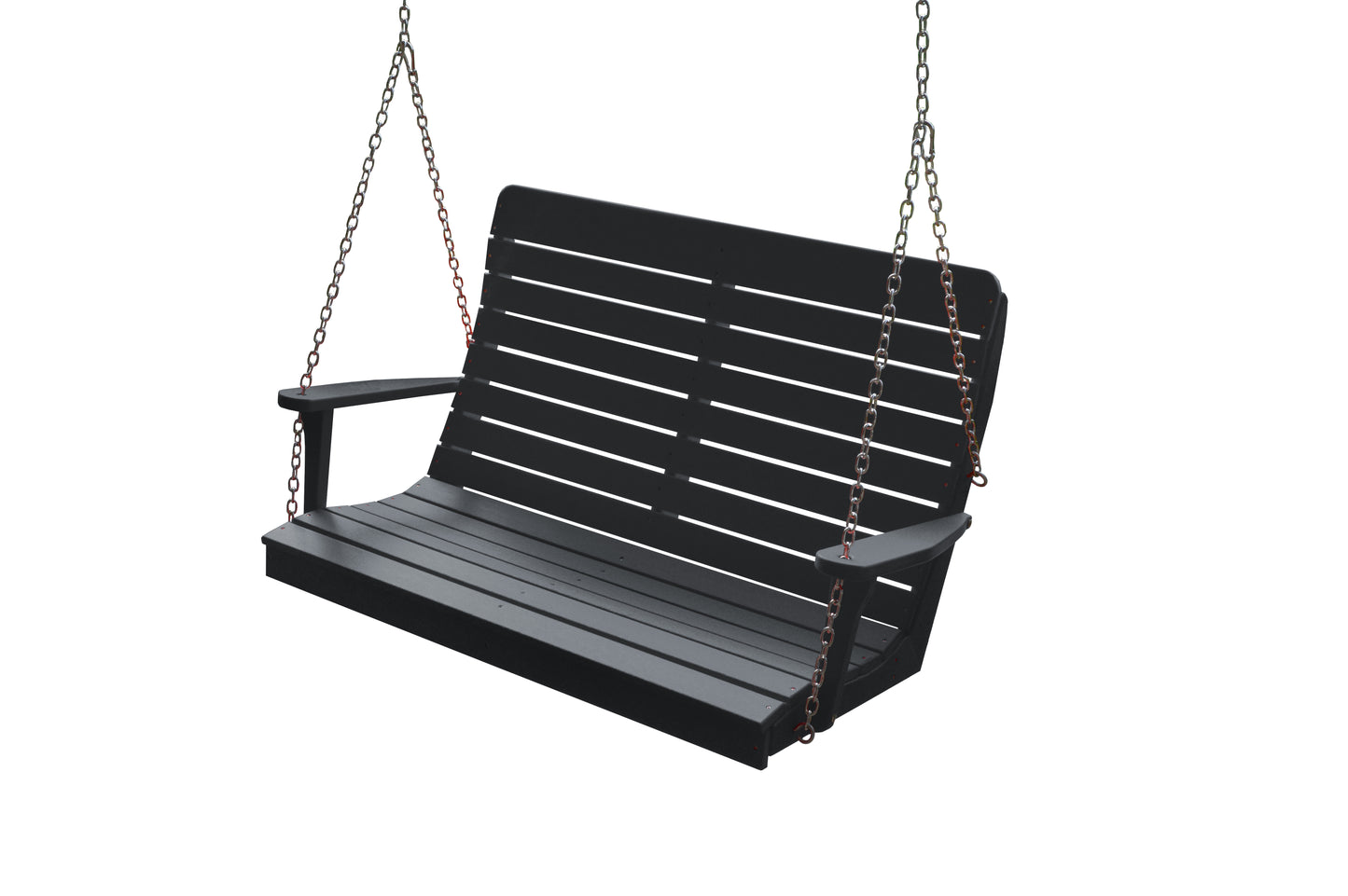 Bryton Park Poly Furniture Recycled Plastic 4' High Back Winston Porch Swing - LEAD TIME TO SHIP 10 BUSINESS DAYS