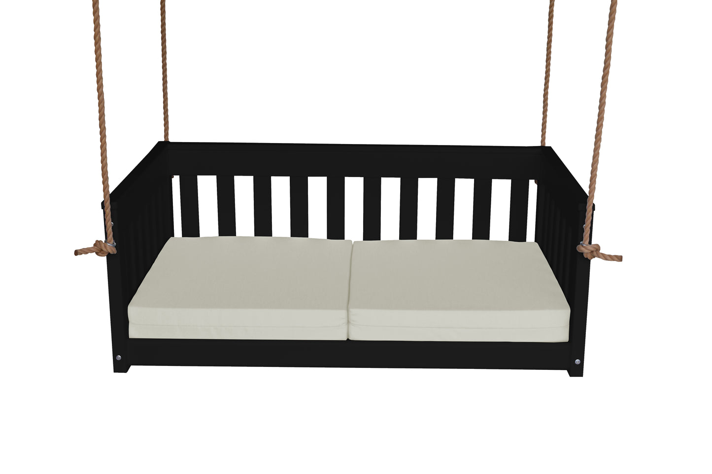 Bryton Park Poly Furniture Recycled Plastic 50" Deep Seating Mission Sofa Swing w Rope - LEAD TIME TO SHIP 10 BUSINESS DAYS