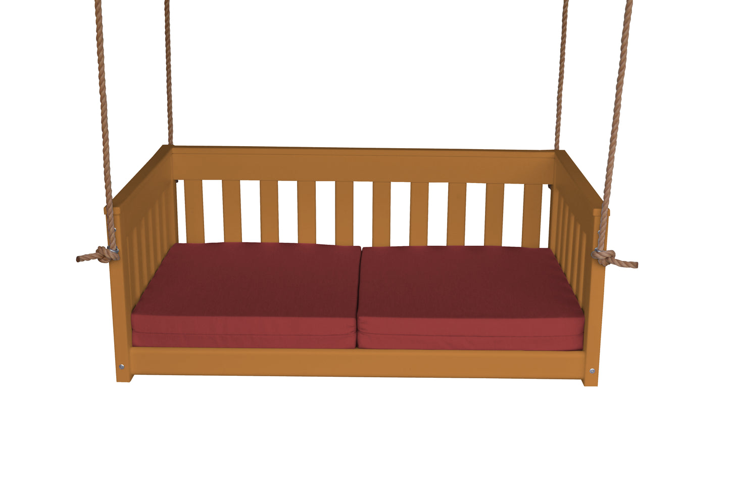 Bryton Park Poly Furniture Recycled Plastic 50" Deep Seating Mission Sofa Swing w Rope - LEAD TIME TO SHIP 10 BUSINESS DAYS