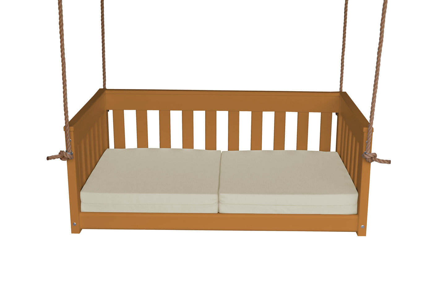Bryton Park Poly Furniture Recycled Plastic 50" Deep Seating Mission Sofa Swing w Rope - LEAD TIME TO SHIP 10 BUSINESS DAYS
