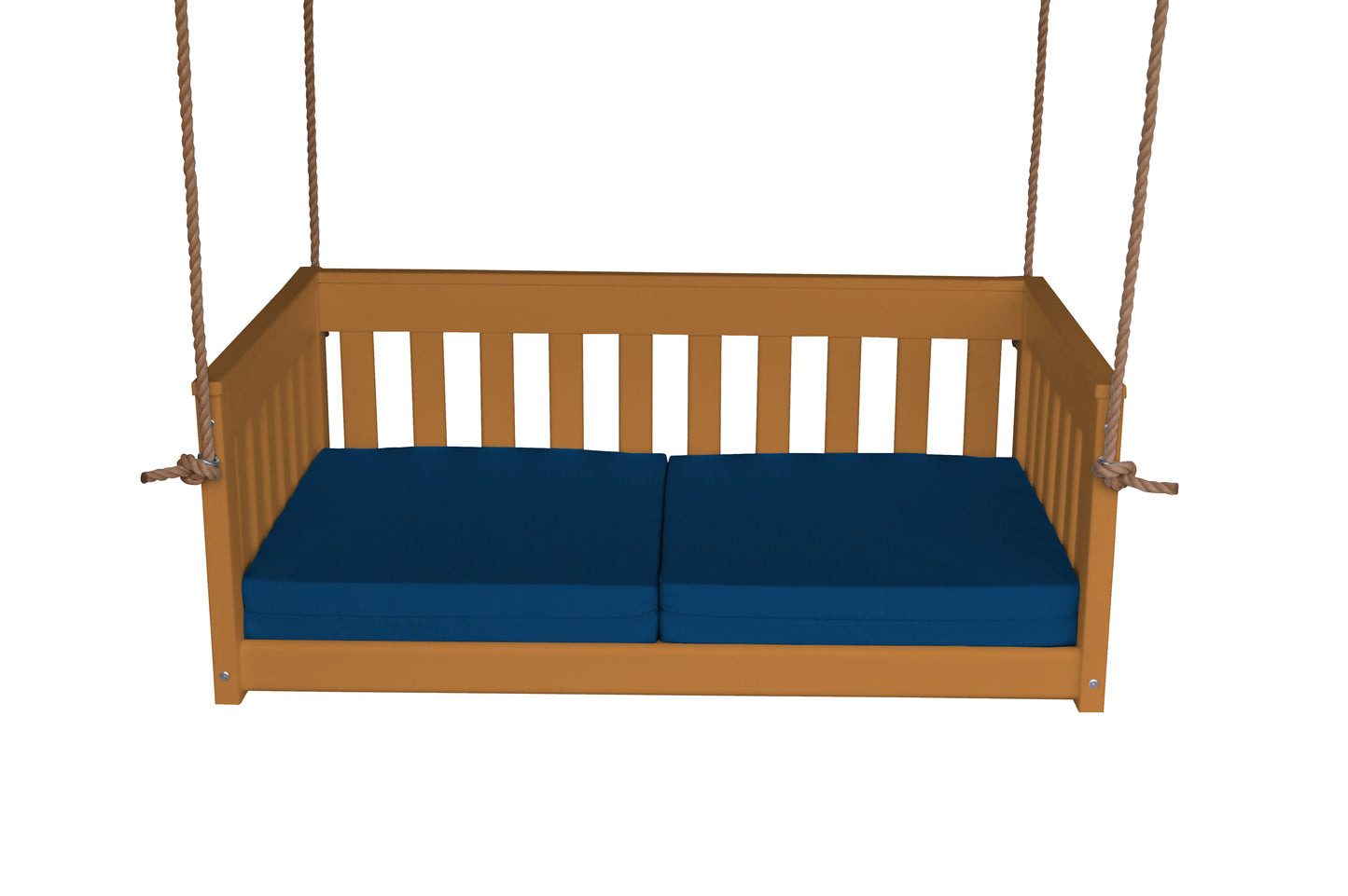 Bryton Park Poly Furniture Recycled Plastic 50" Deep Seating Mission Sofa Swing w Rope - LEAD TIME TO SHIP 10 BUSINESS DAYS