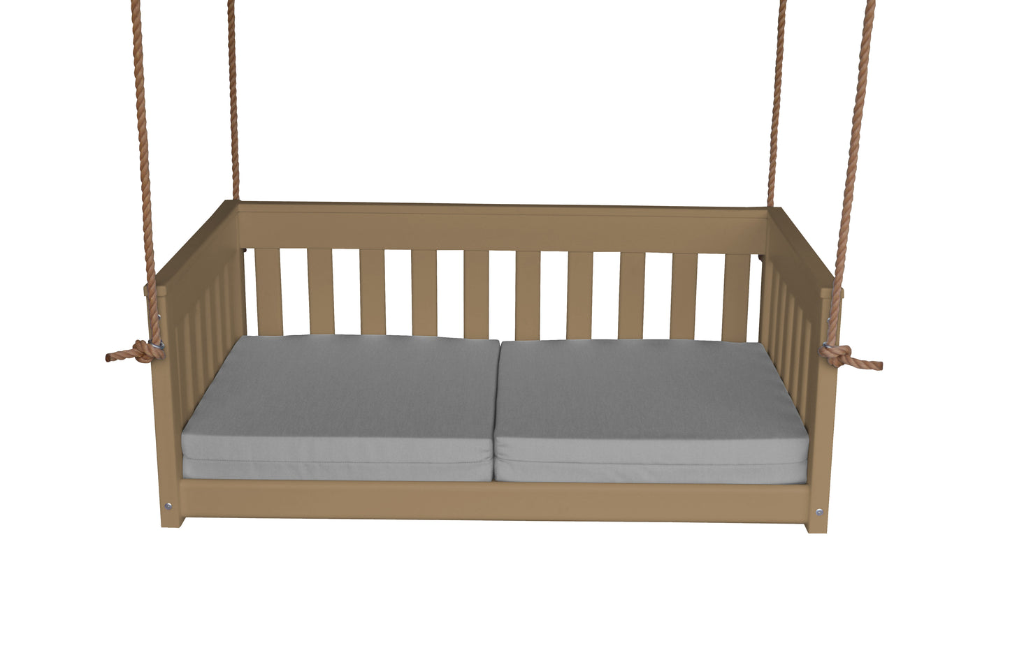 Bryton Park Poly Furniture Recycled Plastic 50" Deep Seating Mission Sofa Swing w Rope - LEAD TIME TO SHIP 10 BUSINESS DAYS