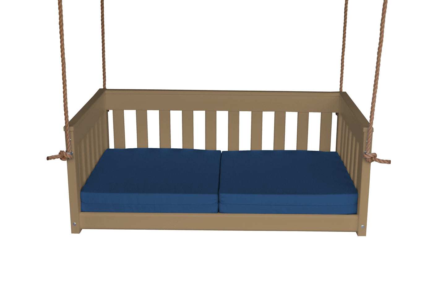 Bryton Park Poly Furniture Recycled Plastic 50" Deep Seating Mission Sofa Swing w Rope - LEAD TIME TO SHIP 10 BUSINESS DAYS