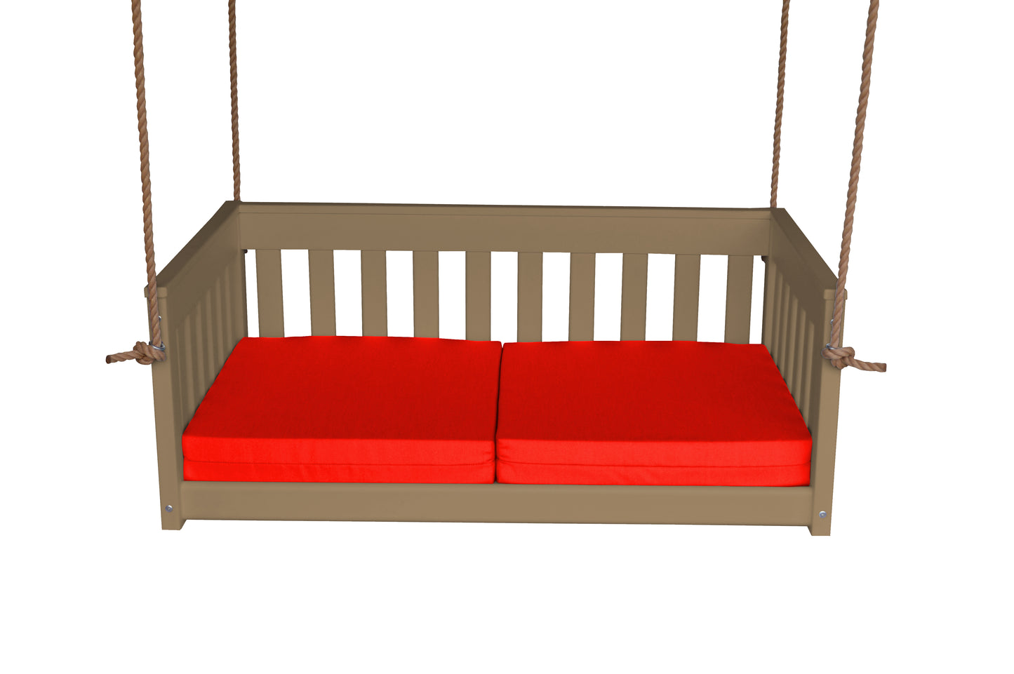 Bryton Park Poly Furniture Recycled Plastic 50" Deep Seating Mission Sofa Swing w Rope - LEAD TIME TO SHIP 10 BUSINESS DAYS