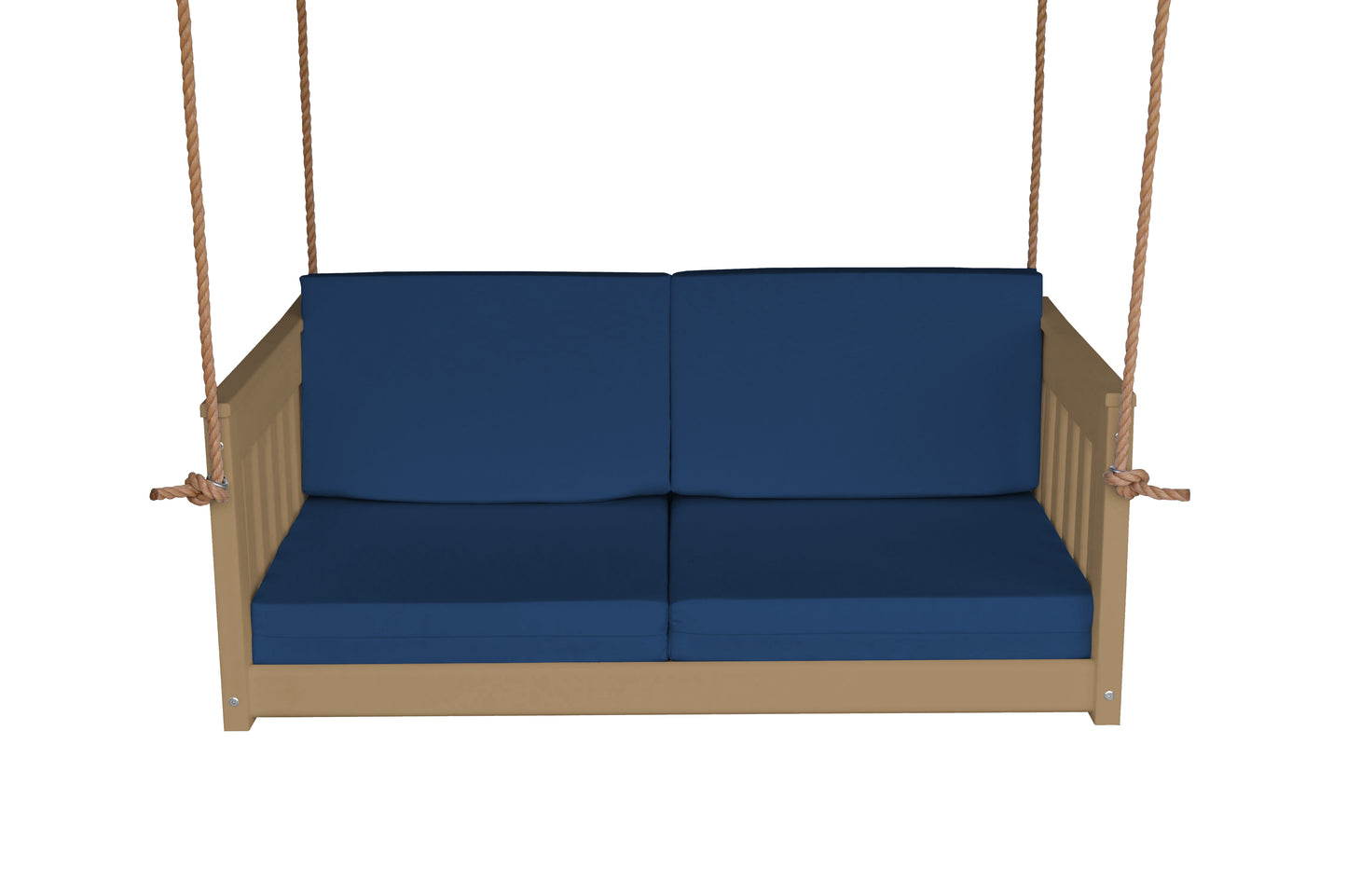 Bryton Park Poly Furniture Recycled Plastic 50" Deep Seating Mission Sofa Swing w Rope - LEAD TIME TO SHIP 10 BUSINESS DAYS