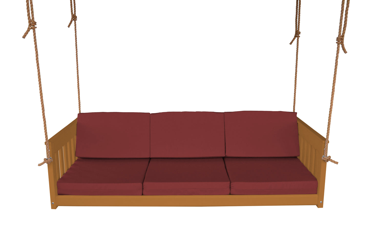 Bryton Park Poly Furniture Recycled Plastic 75" Deep Seating Mission Sofa Swing w Rope - LEAD TIME TO SHIP 10 BUSINESS DAYS