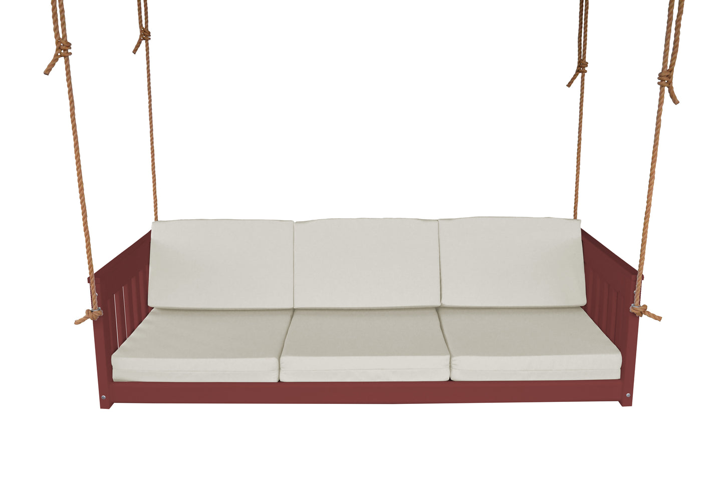 Bryton Park Poly Furniture Recycled Plastic 75" Deep Seating Mission Sofa Swing w Rope - LEAD TIME TO SHIP 10 BUSINESS DAYS