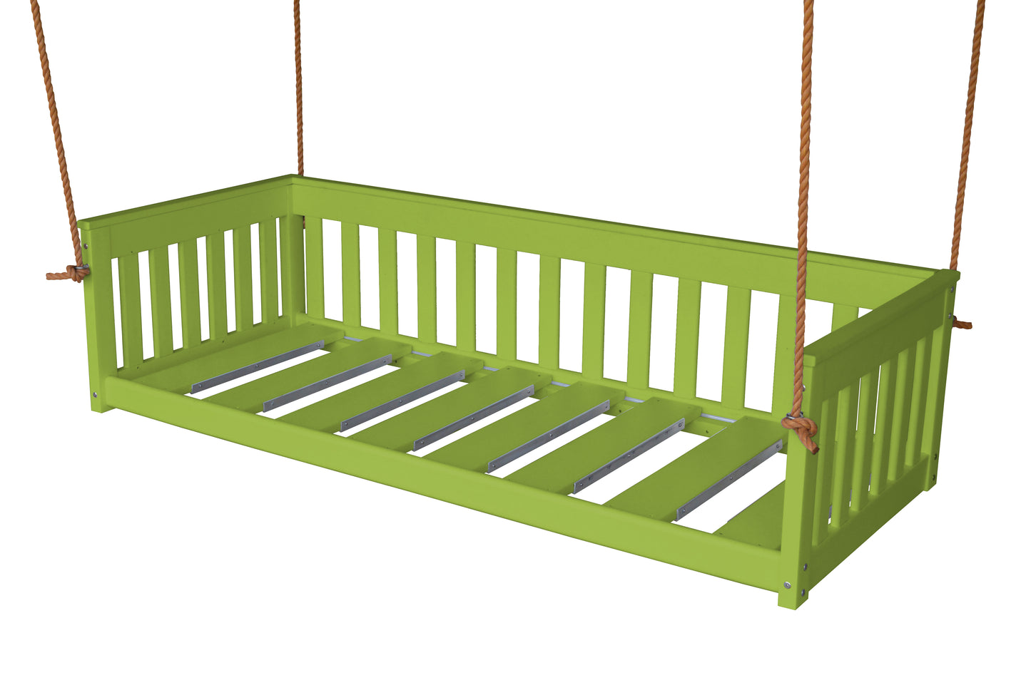 Bryton Park Poly Furniture Recycled Plastic 75" Deep Seating Mission Sofa Swing w Rope - LEAD TIME TO SHIP 10 BUSINESS DAYS