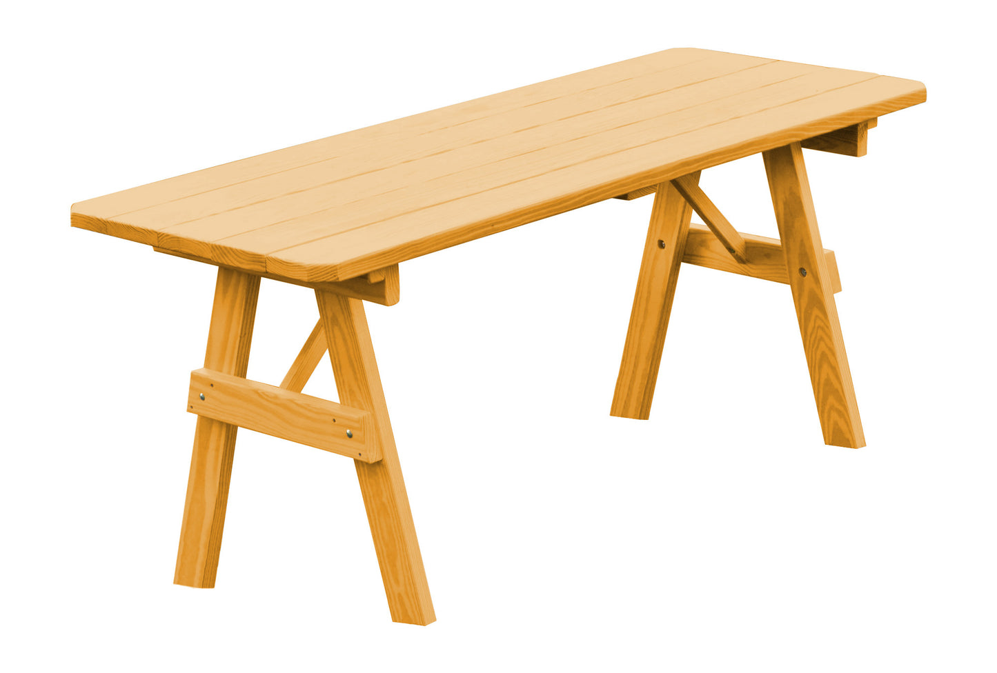 A&L Furniture Co. Yellow Pine 8' Traditional Table Only - Umbrella Hole - LEAD TIME TO SHIP 10 BUSINESS DAYS