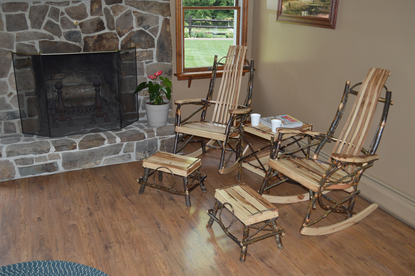 A&L Furniture Co. Timberlux Rustic Hickory 7-Slat Rocking Chair - LEAD TIME TO SHIP 10 BUSINESS DAYS